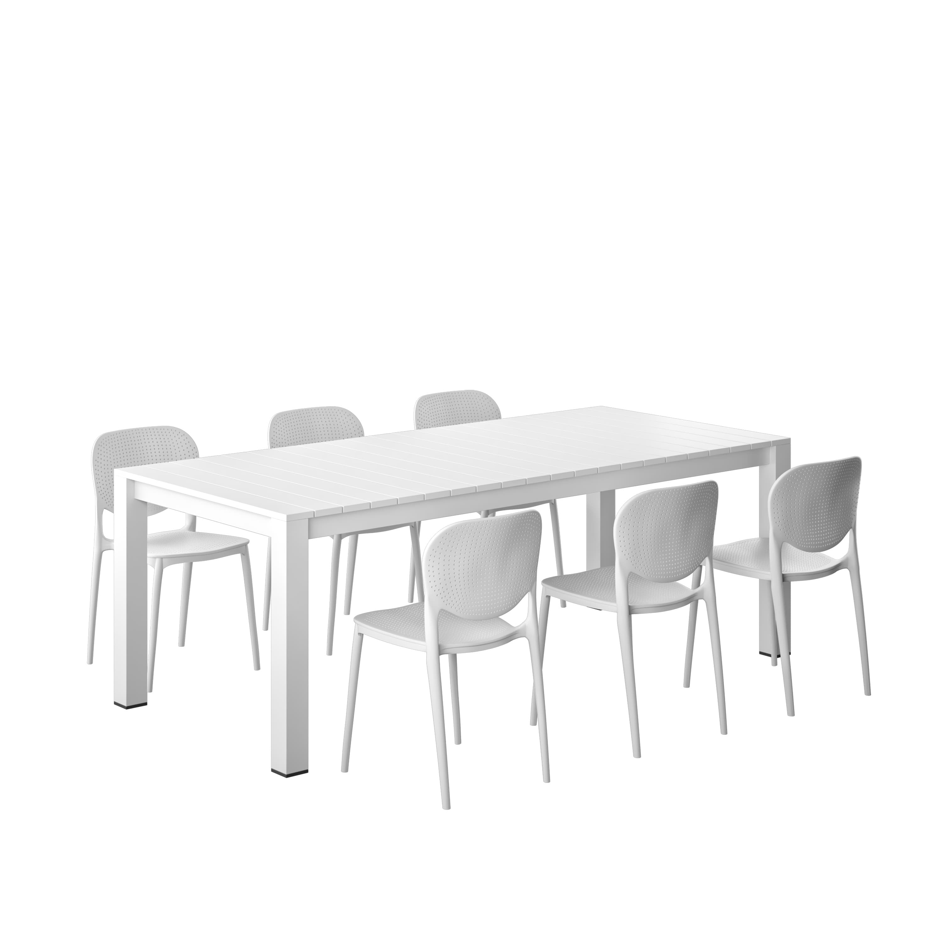 Amazonia CALRECTWHT-6ISA WHT Patio-Dining-Sets - View #3