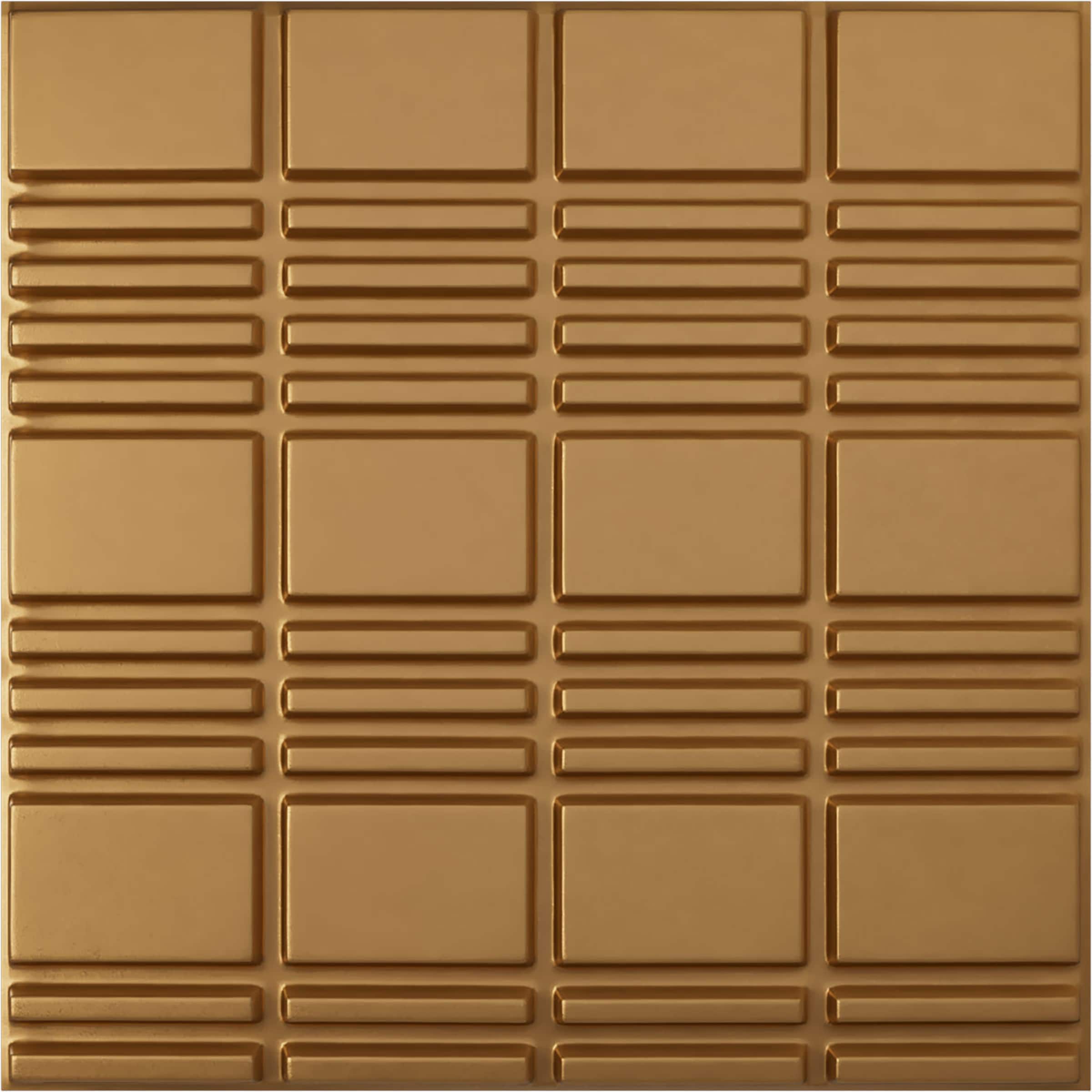 Ekena Millwork WP20X20SDBGL-CASE-12 19-5/8-in x 19-5/8-in Embossed Paintable/Stainable Gold PVC Wall Panel ( 12 -Pack, Covers 32.04-sq ft )