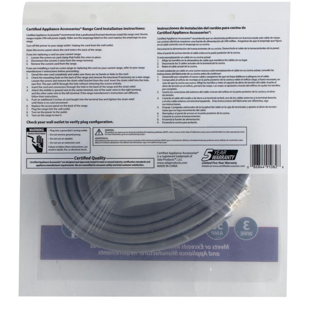 Certified Appliance Accessories 90-1084 Appliance-Power-Cords - View #10