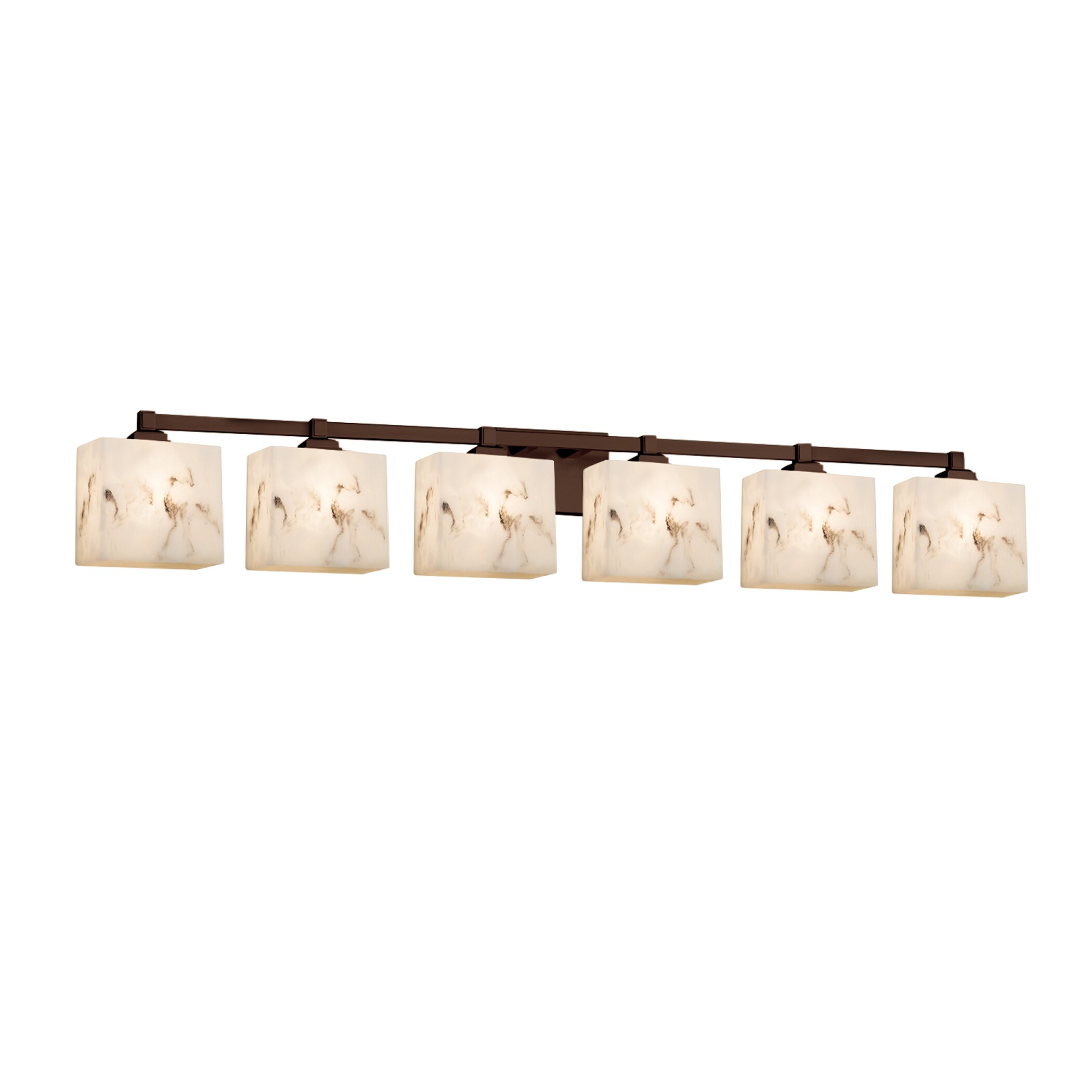 Justice Design Group FAL-8436-55-DBRZ LumenAria 50.5-in 6-Light Dark Bronze Transitional Vanity Light