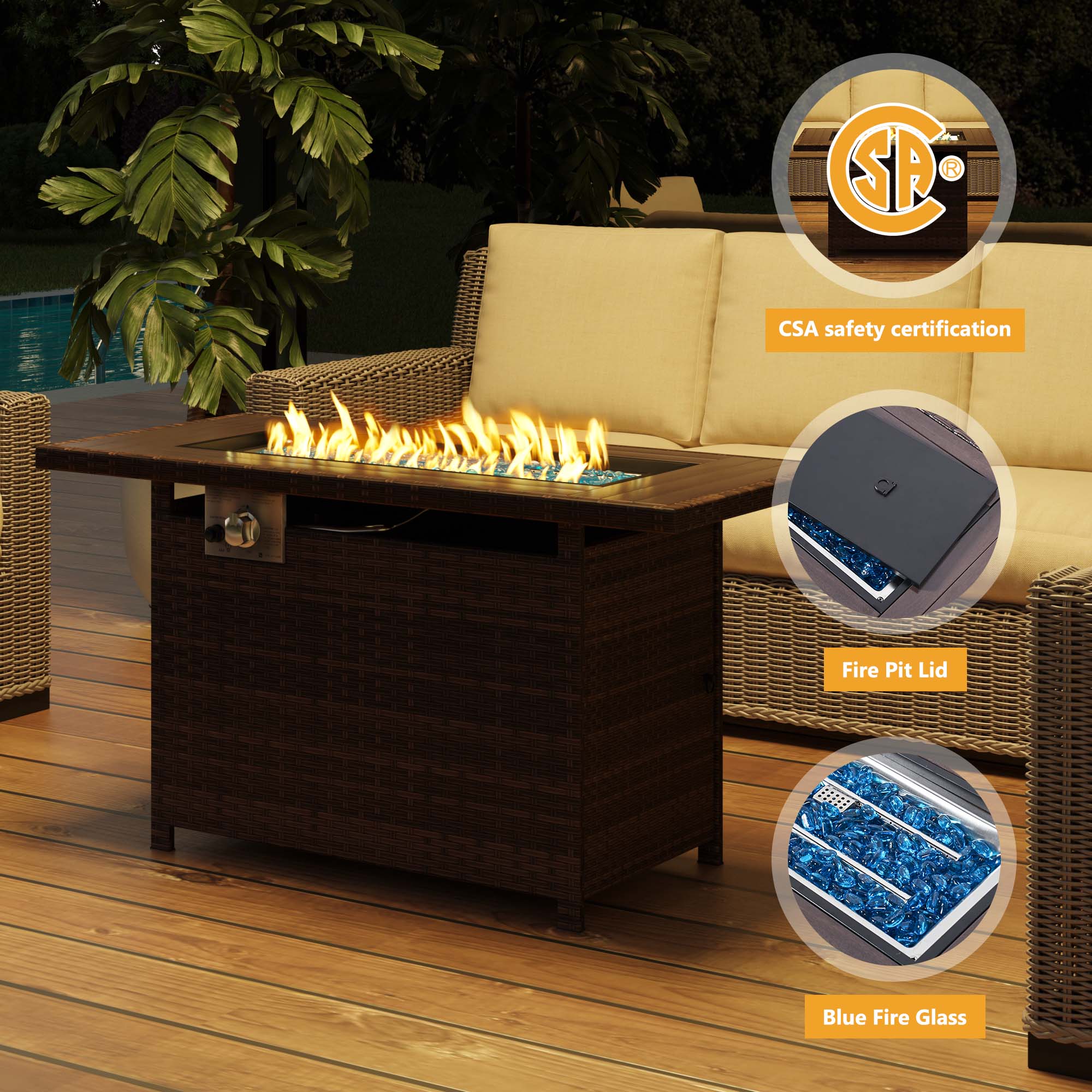 AOXUN G25005BR-1 Outdoor-Gas-Firepits - View #3