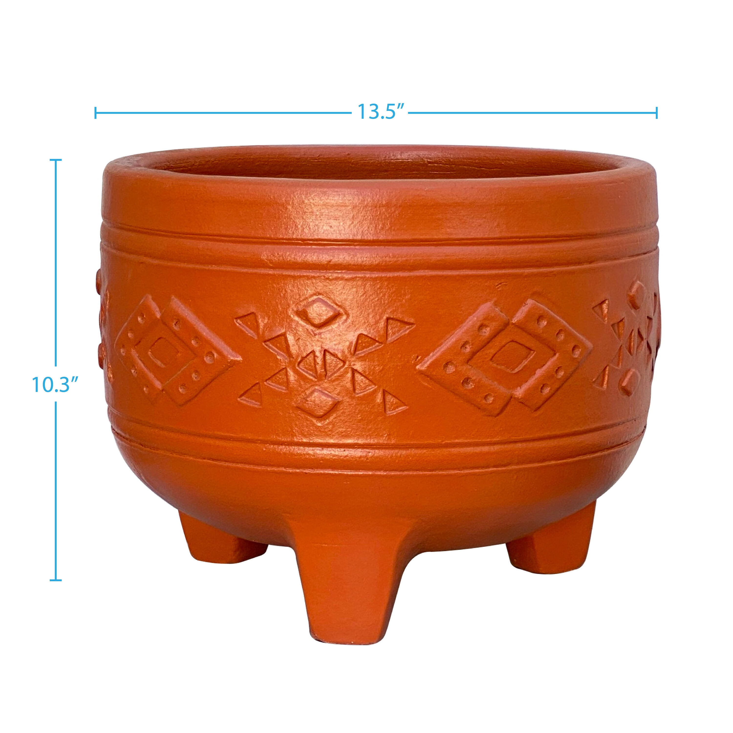 Style Selections 16-in W x 14-in H Terracotta Clay Indoor/Outdoor