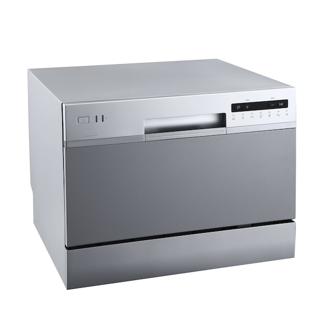 EdgeStar 21.63-in Portable Countertop Dishwasher (Metallic Look), 52-dBA in  the Portable Dishwashers department at