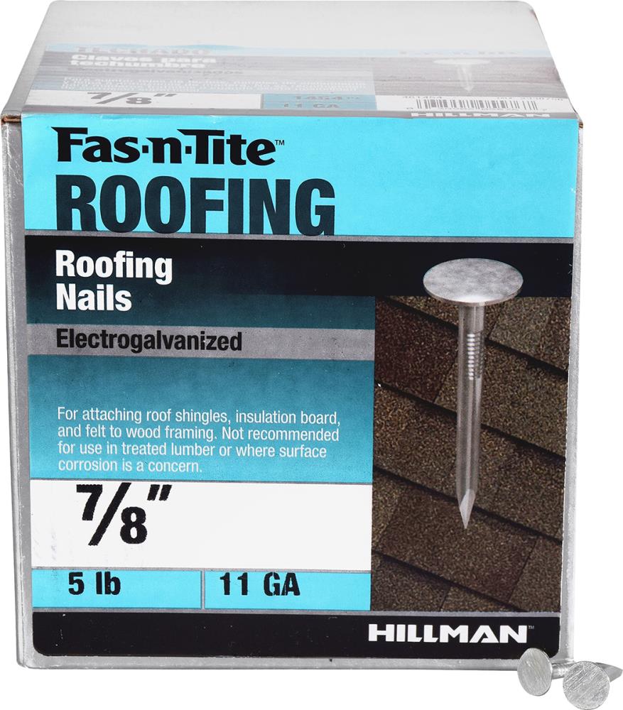 Fas-n-Tite 7/8-in Smooth Electro-Galvanized Roofing Nails in the 