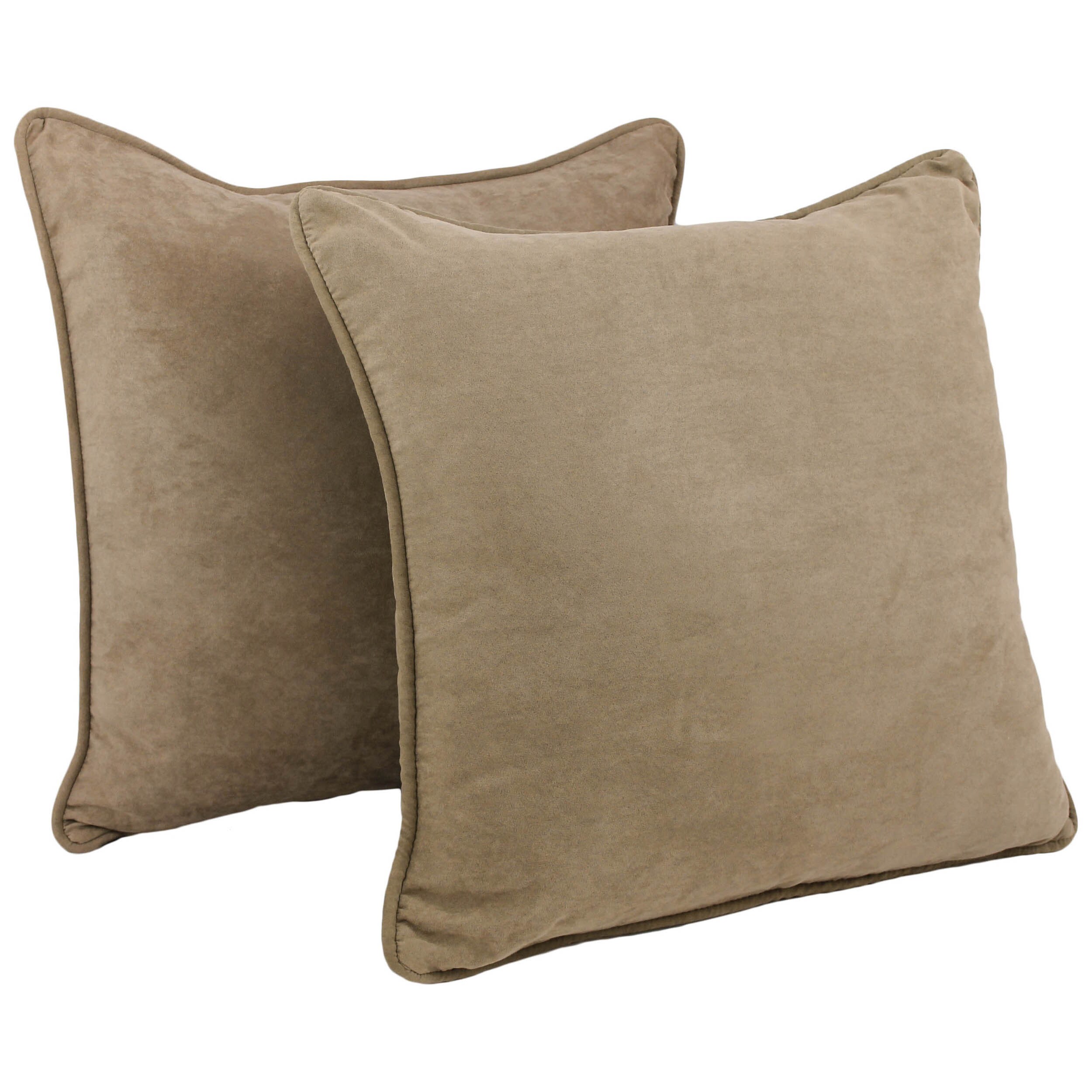 Blazing Needles 9813-CD-S2-MS-JV 2 -Piece 25-in x 25-in Java Square Indoor Decorative Pillow