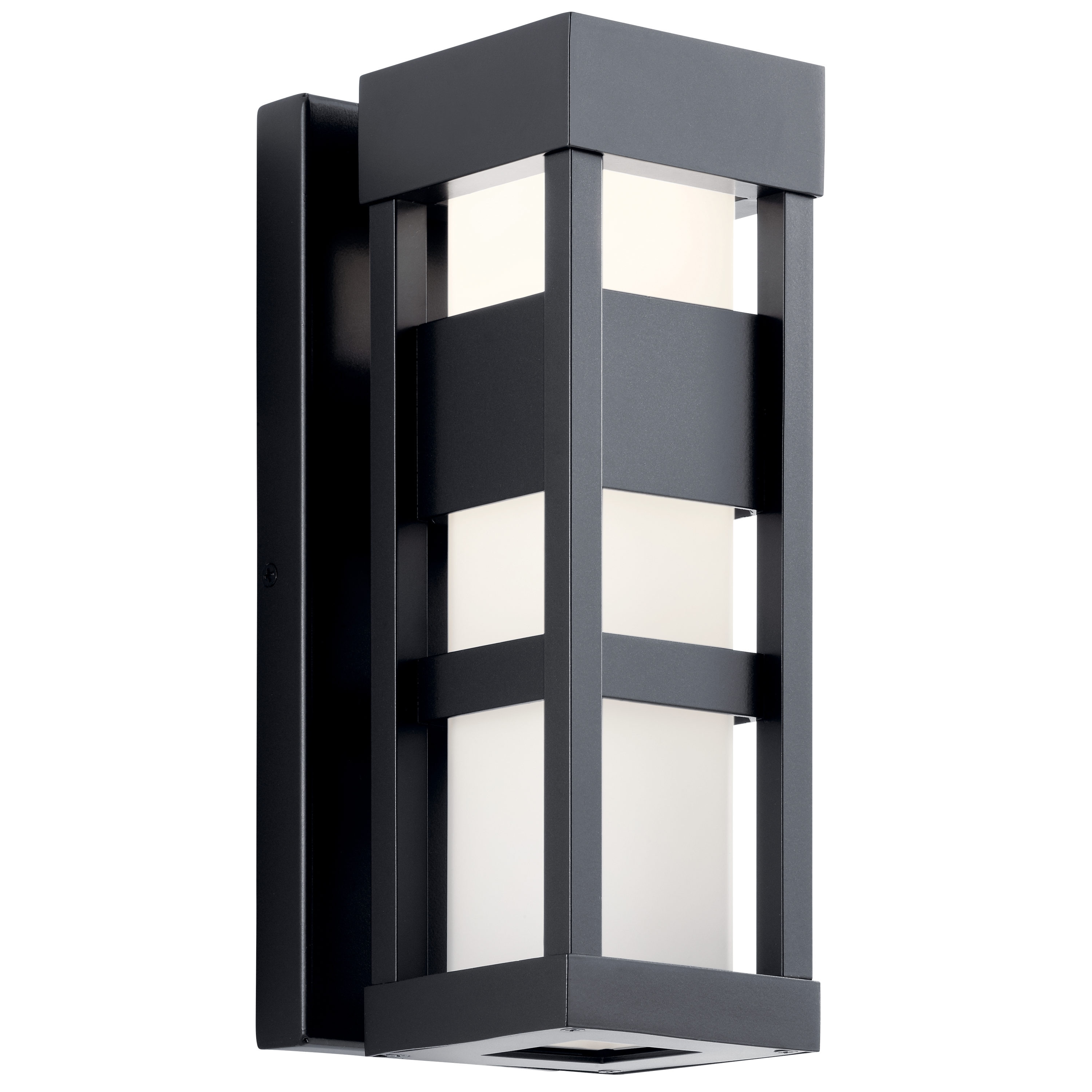 Kichler 59035BKLED Ryler 12-in H Black Hardwired Integrated LED Outdoor Wall Light