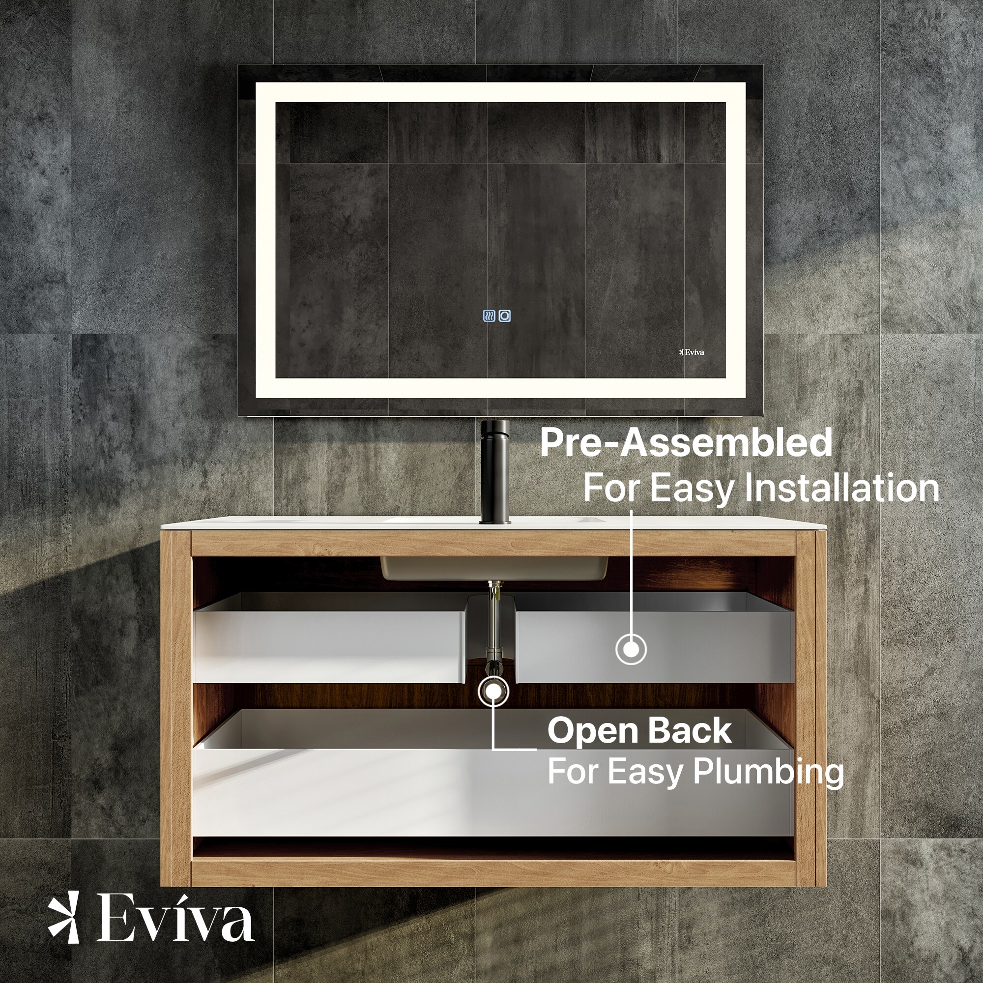 Eviva EVVN112-36OAK Bath-Vanity-Combo - View #6