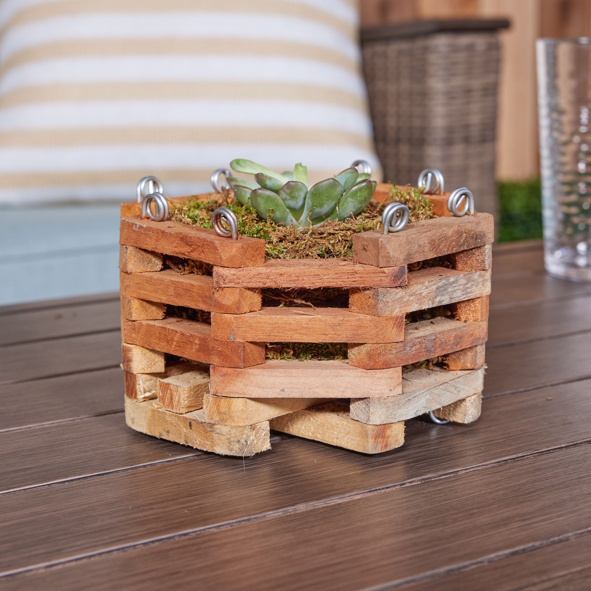 Better-Gro 6-in W x 4.5-in H Natural Wood Basket in the Pots