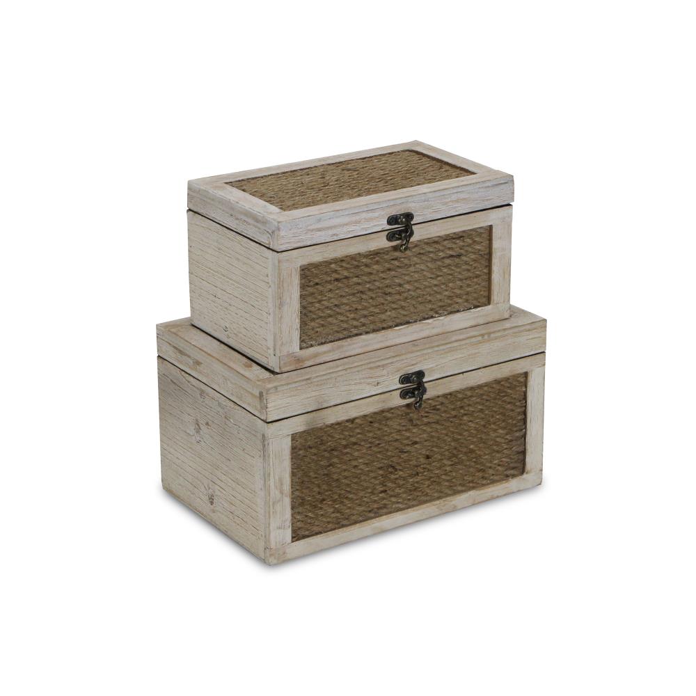Cheung's 5536-2 Brown Wood Coastal Decorative Box