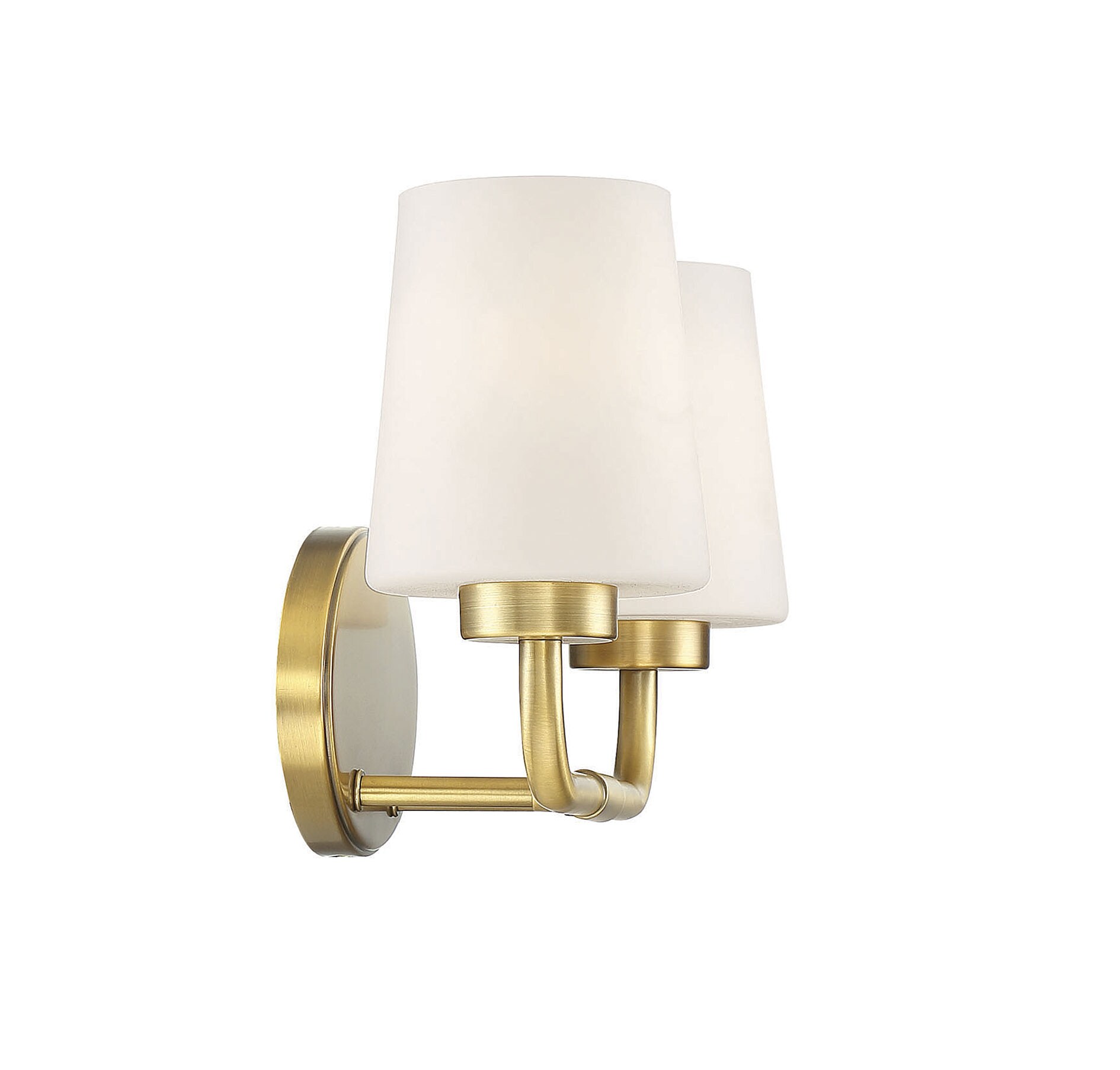 Capra Warm Brass 2-Light Vanity with Opal Glass Shades