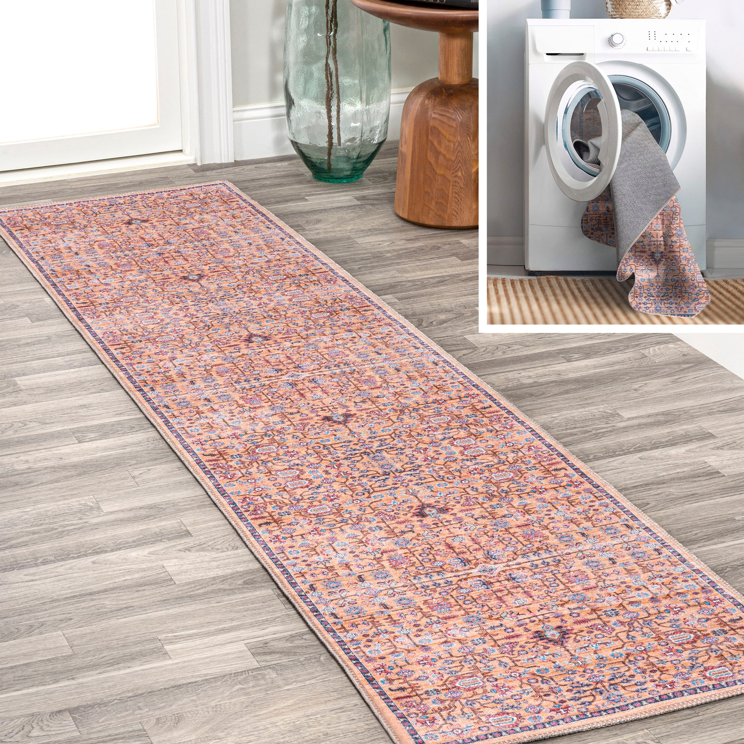 JONATHAN  Y WSH104A-210 WASHABLE Kemer All-Over 2 x 10 (ft) Loomed Polypropylene Multi Rectangular Indoor Medallion Bohemian/Eclectic Machine washable Runner rug