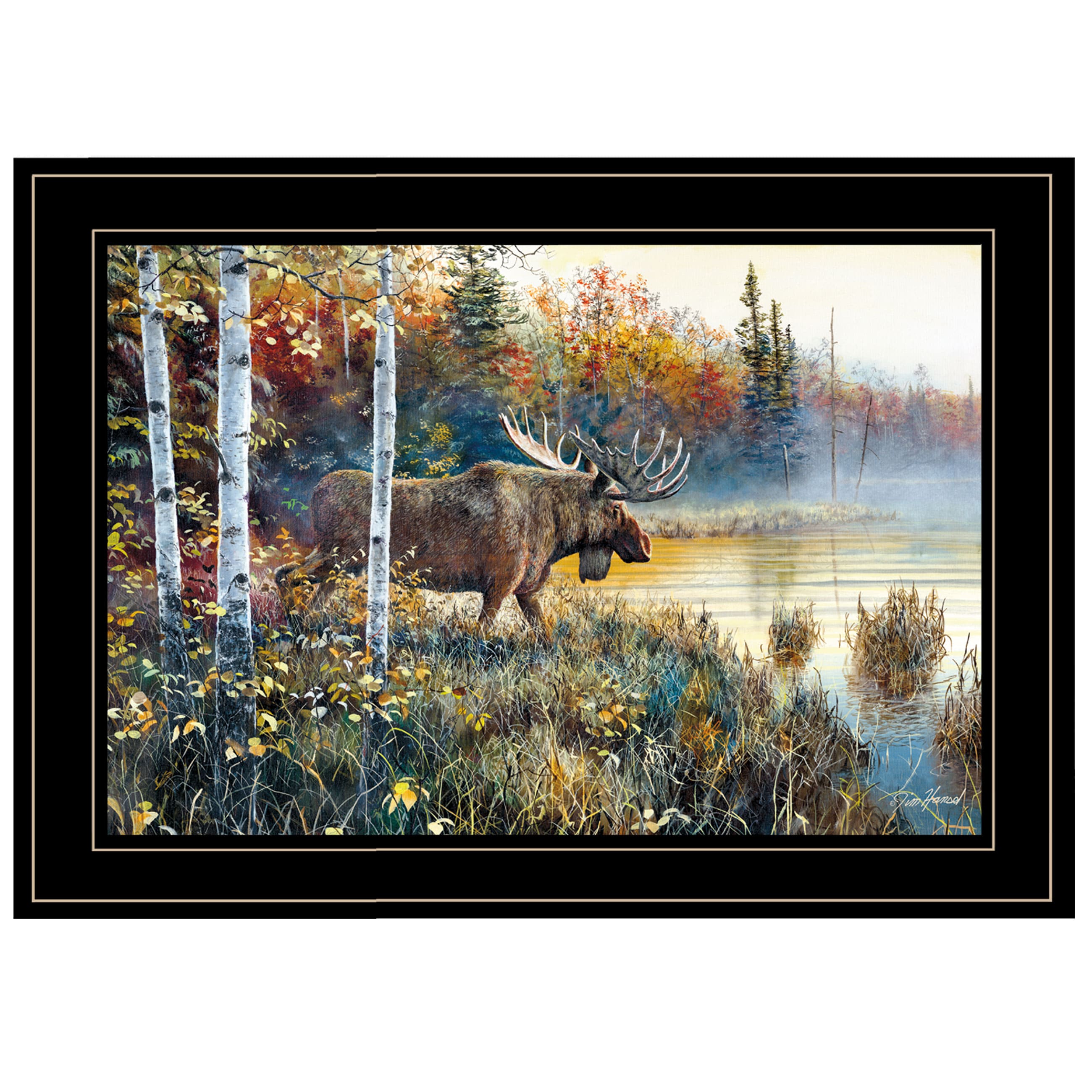 Trendy Decor 4U JH157-704G Master Of His Domain Collection Jim Hansen Black Wood Framed 15-in H x 21-in W Animals Paper Print