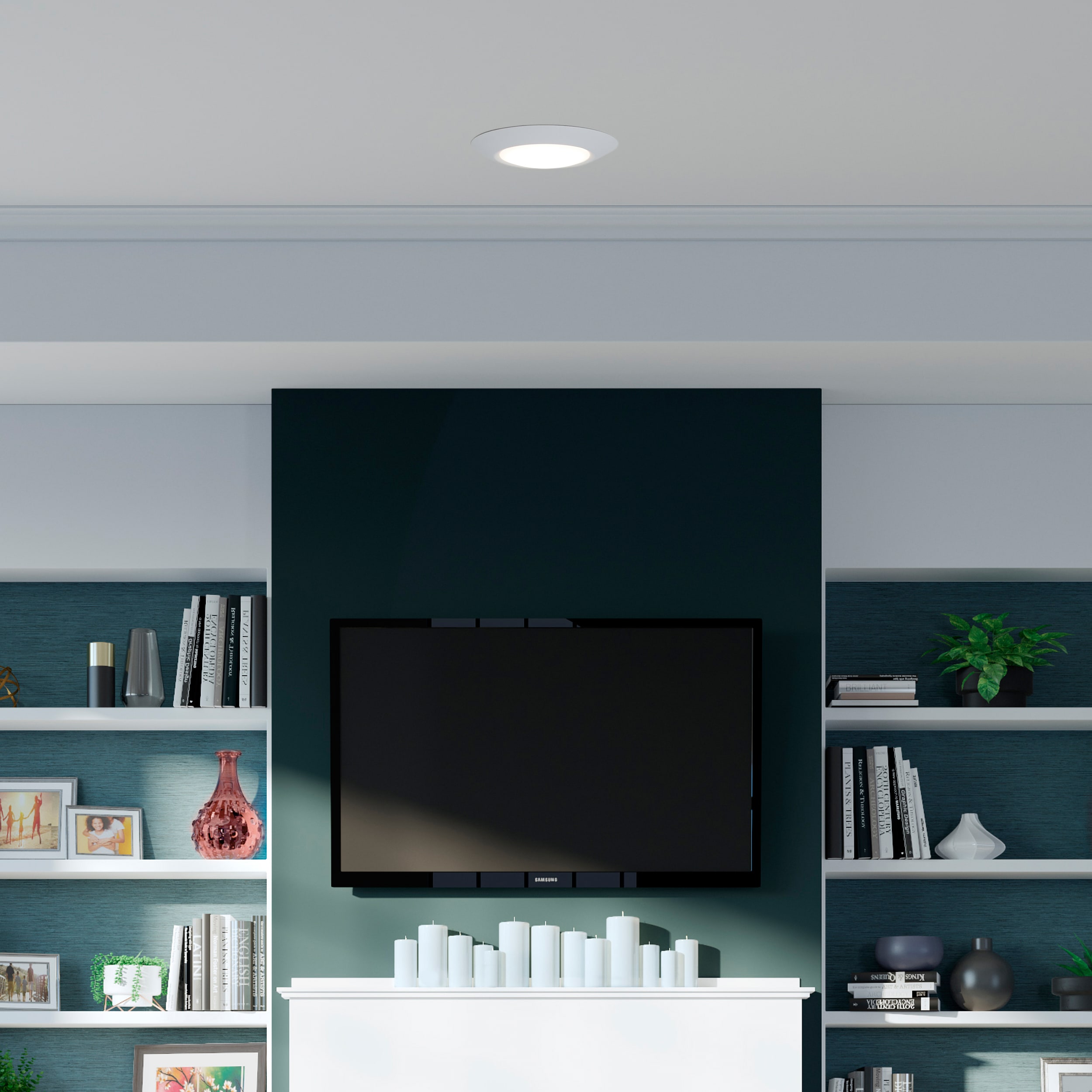 White Frosted Glass LED Flush Mount Ceiling Light