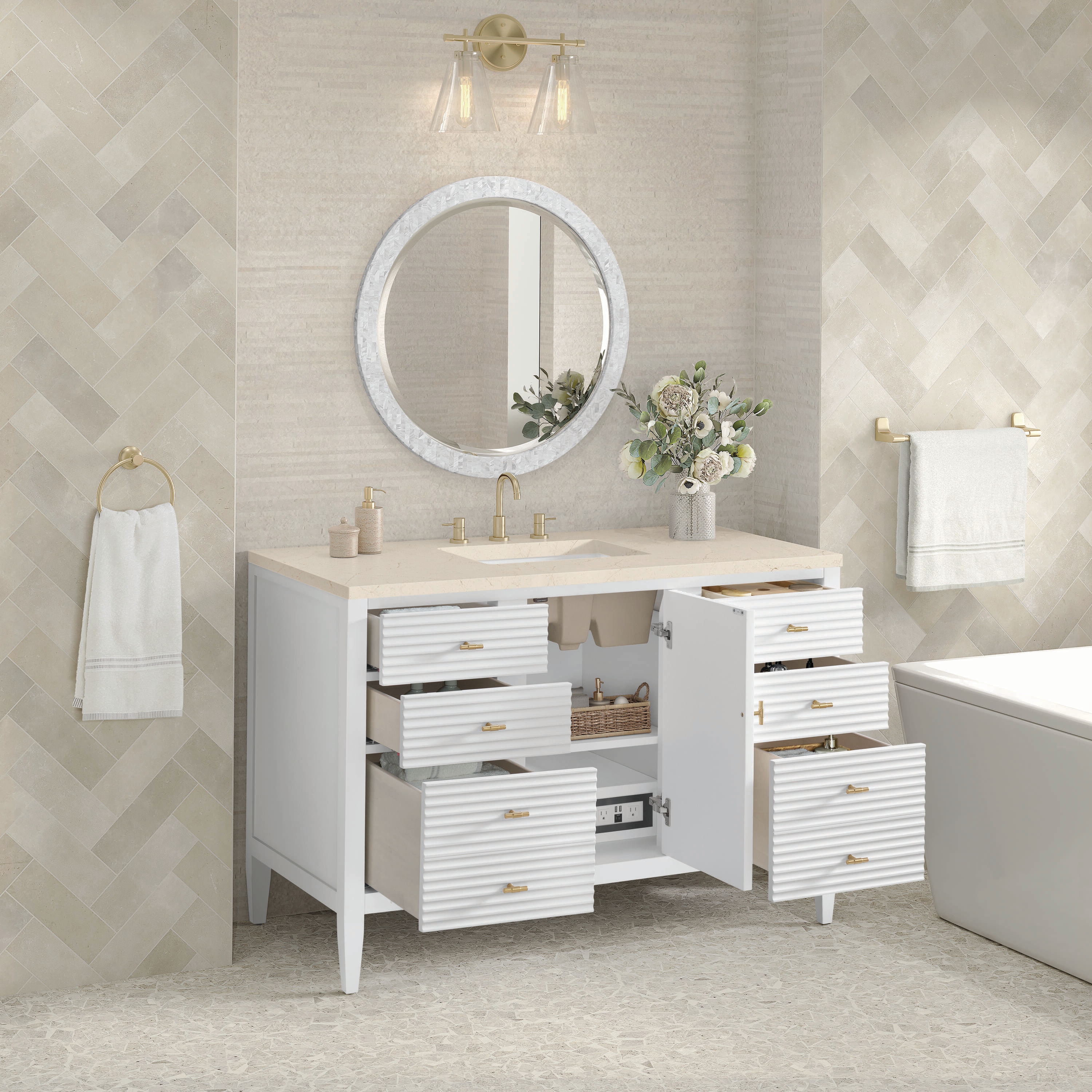James Martin Vanities 485-V48-BW-3EMR Bath-Vanity-Combo - View #4