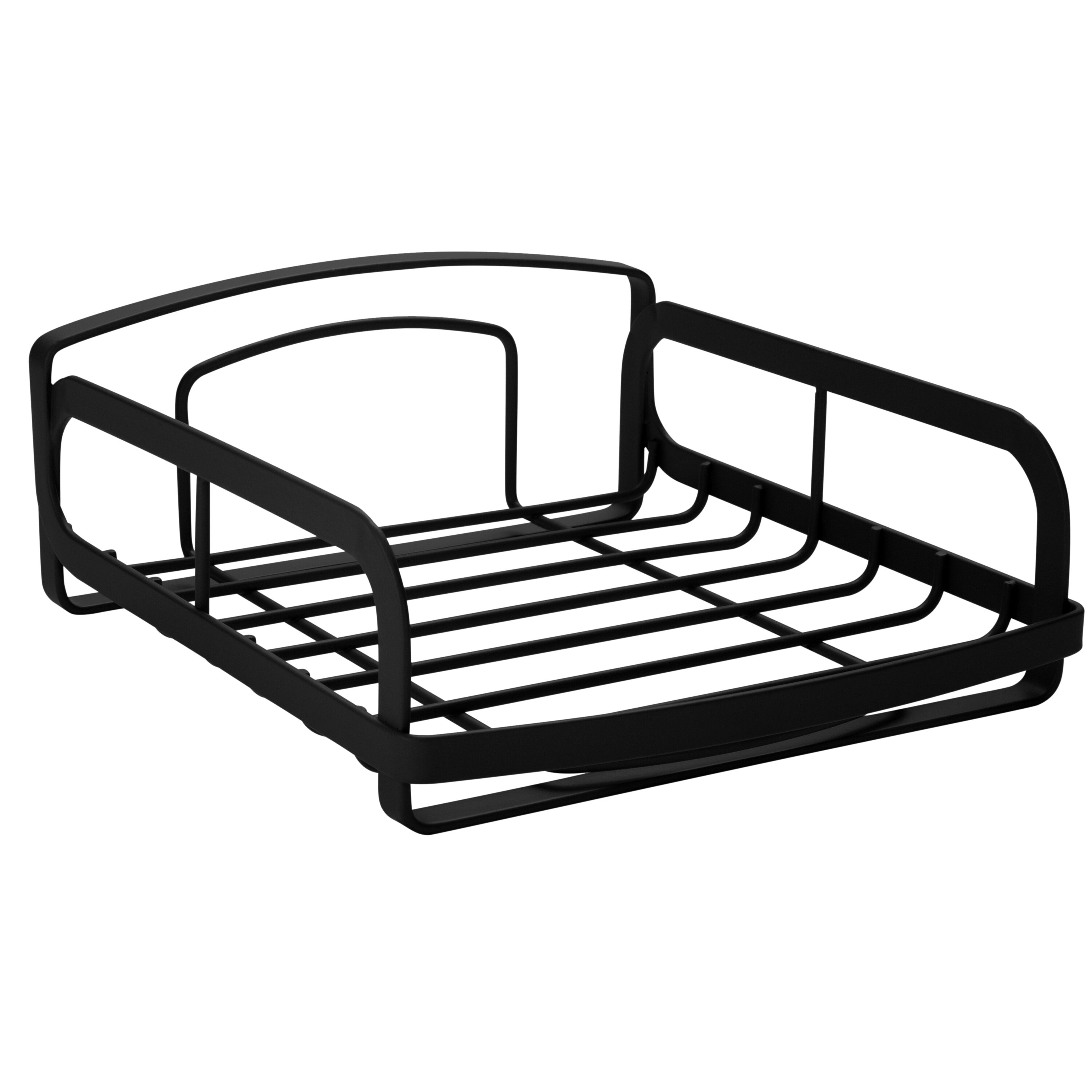 Matte Black Industrial Steel Napkin Holder with Raised Base
