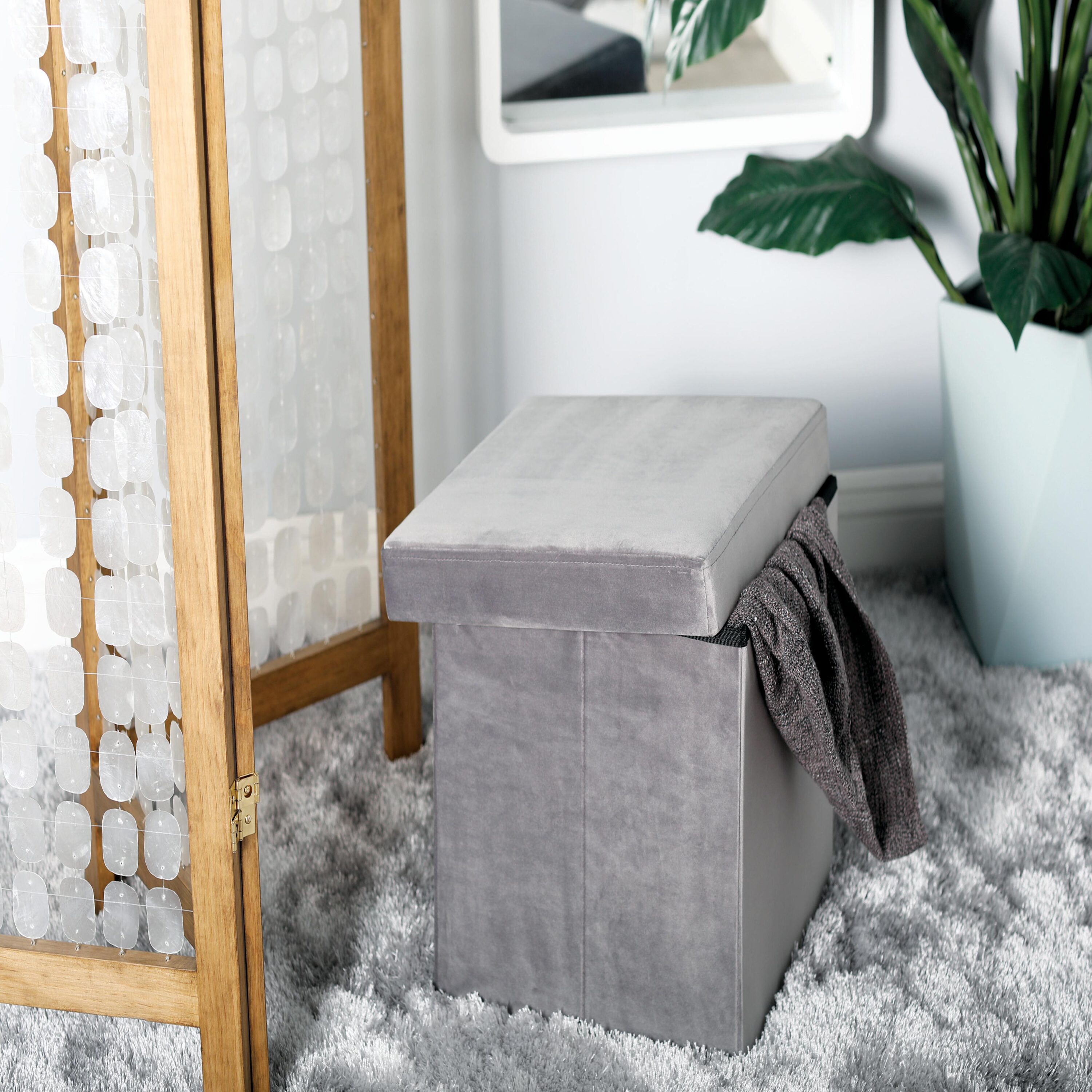 Grayson Lane 53728 Modern Gray Storage Ottoman