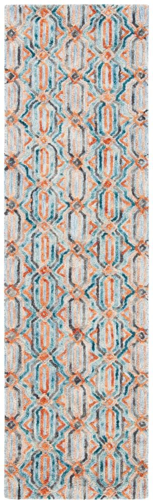 Trace Snezana 2 X 8 (ft) Wool Light Blue/Blue Indoor Abstract Bohemian/Eclectic Runner Rug | - Safavieh TRC511M-28