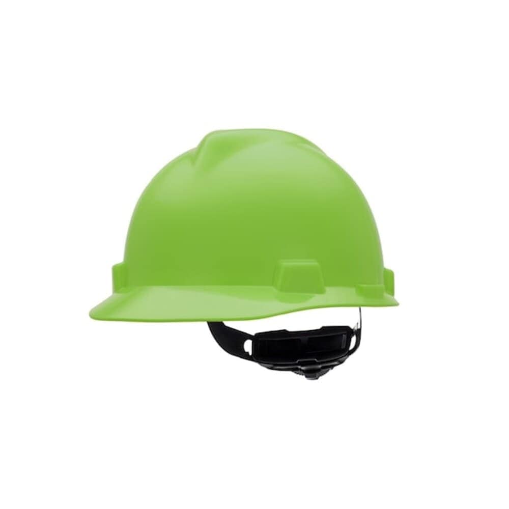 MSA  Safety V-Gard Slotted Cap HDPE Fas-Trac III Suspension Type I Class E Bright Lime Green (standard)