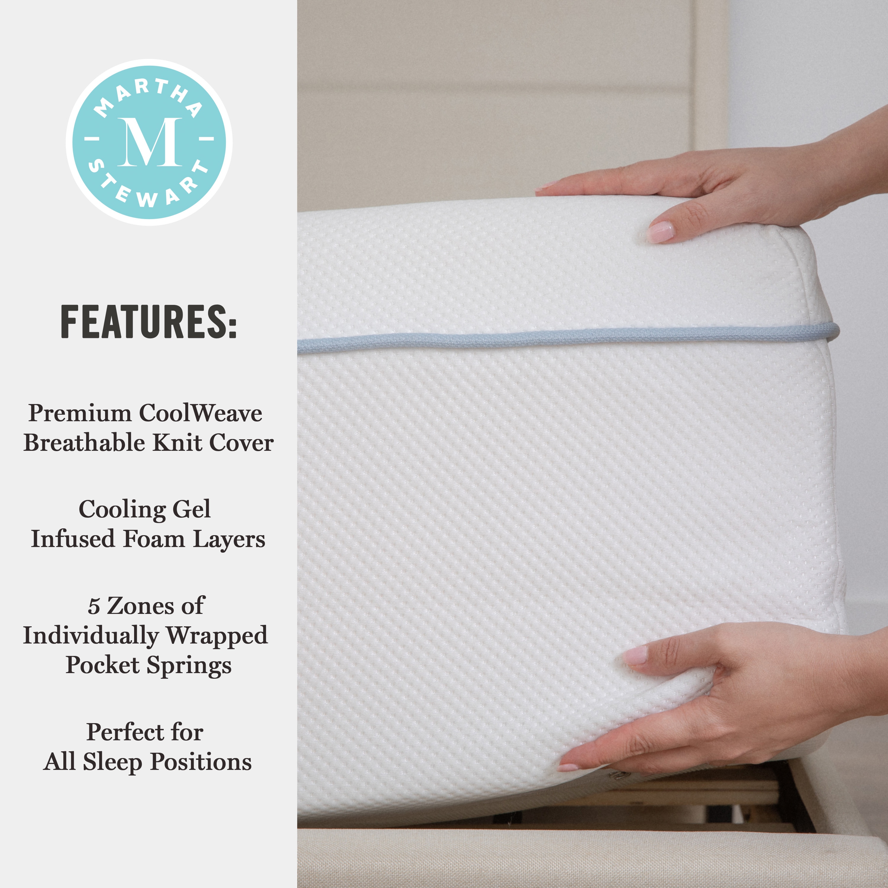 Martha Stewart SleepComplete 12 in Full Hybrid Memory Foam Coil Blend Mattress in a Box in the Mattresses department at Lowes