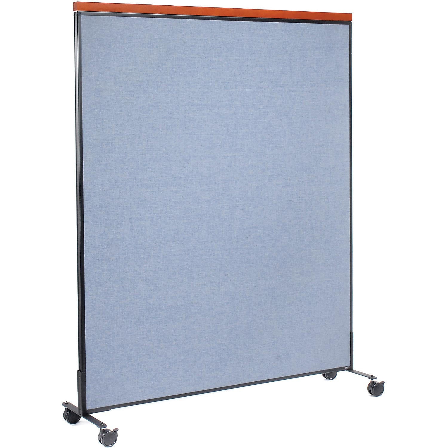 Global Industrial 695794MBL 60-14-inW x 100-12-inH Deluxe Mobile Office Partition Panel Blue