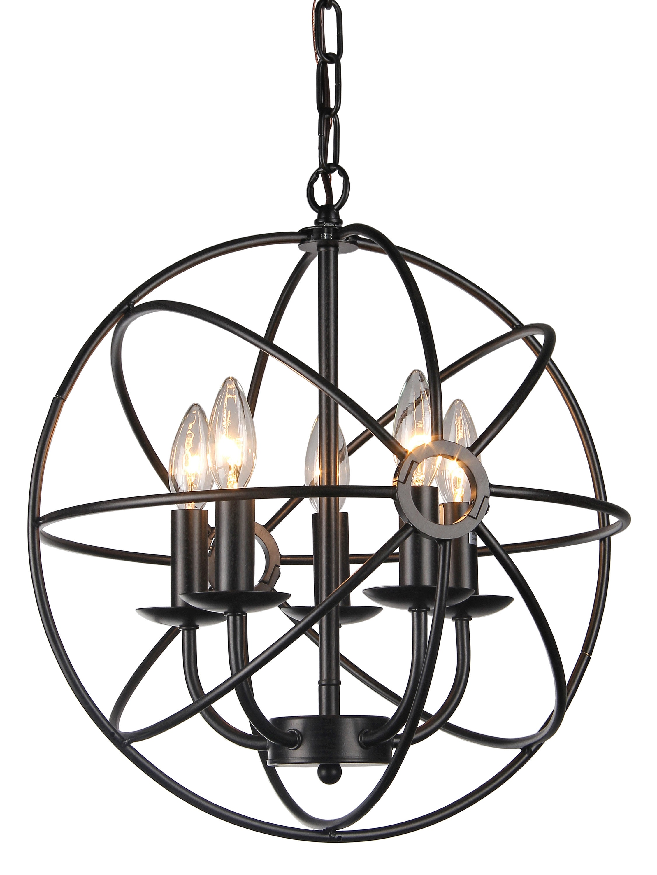 Home Accessories Inc 5-Light Black Traditional Dry rated Chandelier in ...