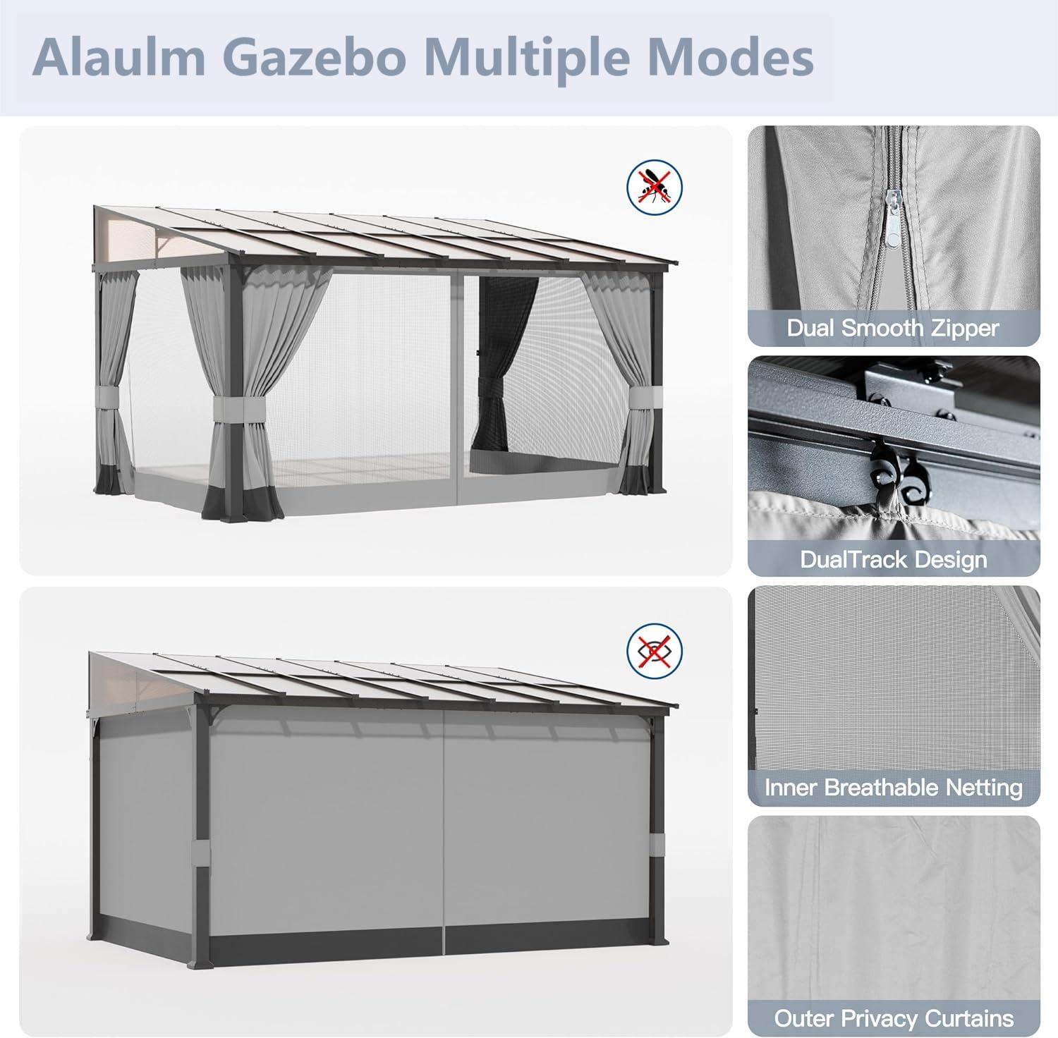 ALAULM LS-1014WMGB-GREY Wood-Resin-Gazebos - View #6