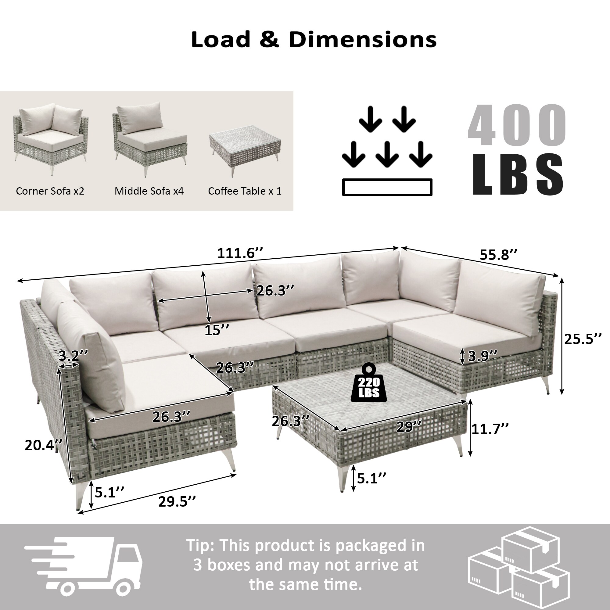 SINOFURN SYB260073GY Patio-Sofas-Daybeds - View #11
