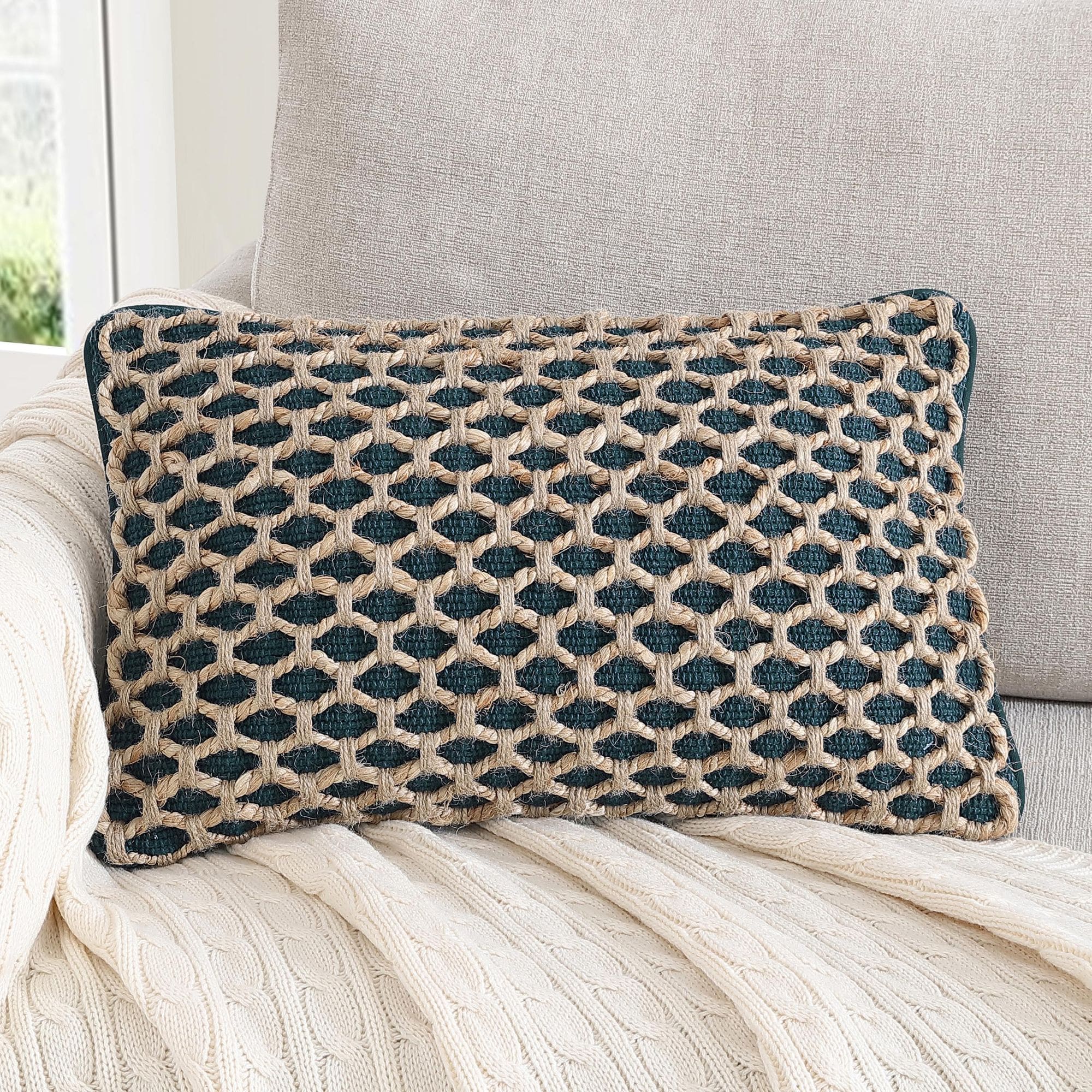 Boho Living  Jada 12-in x 20-in Indigo Decorative Pillow