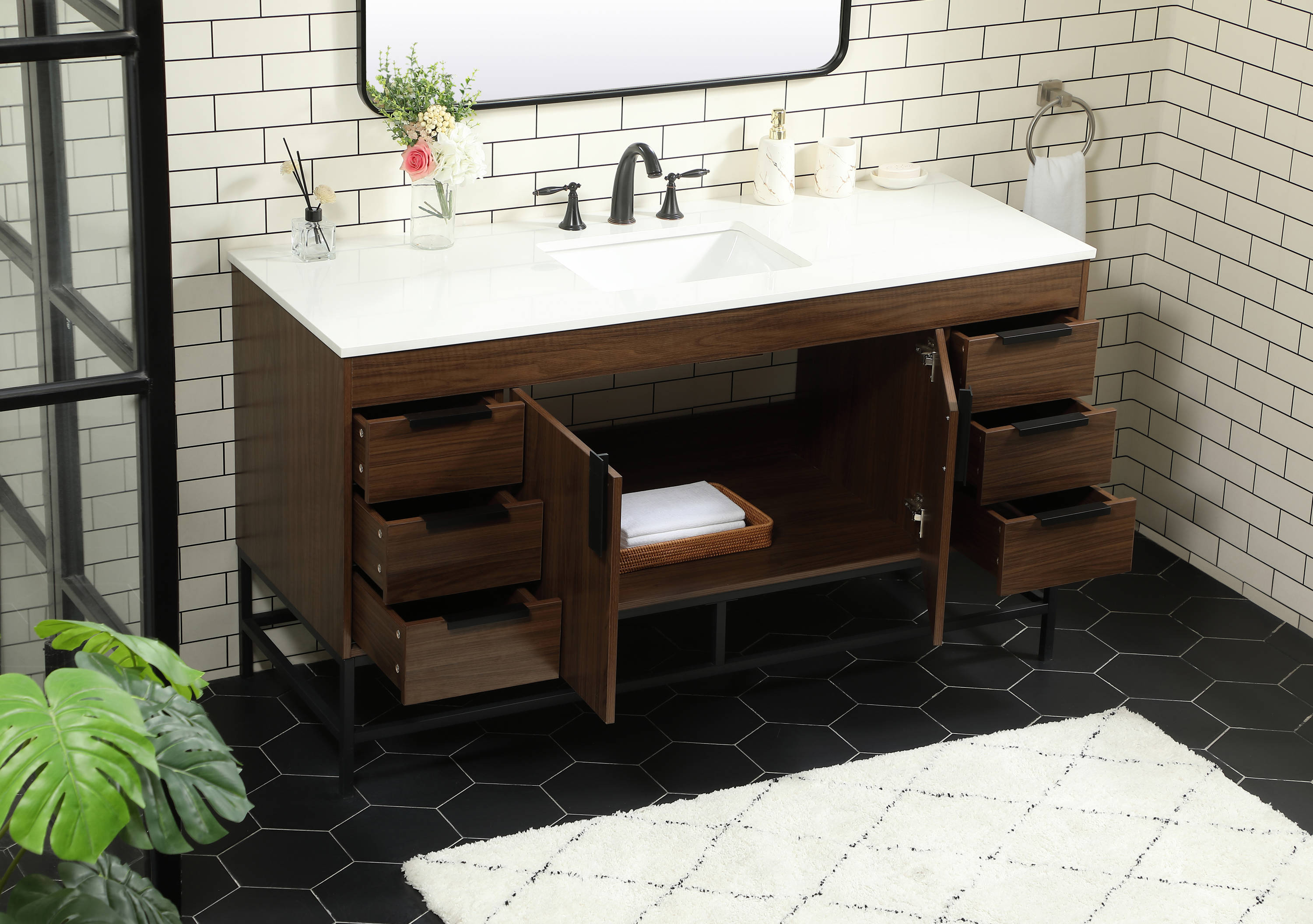 Elegant Decor HF146580MWT Bath-Vanity-Combo - View #4