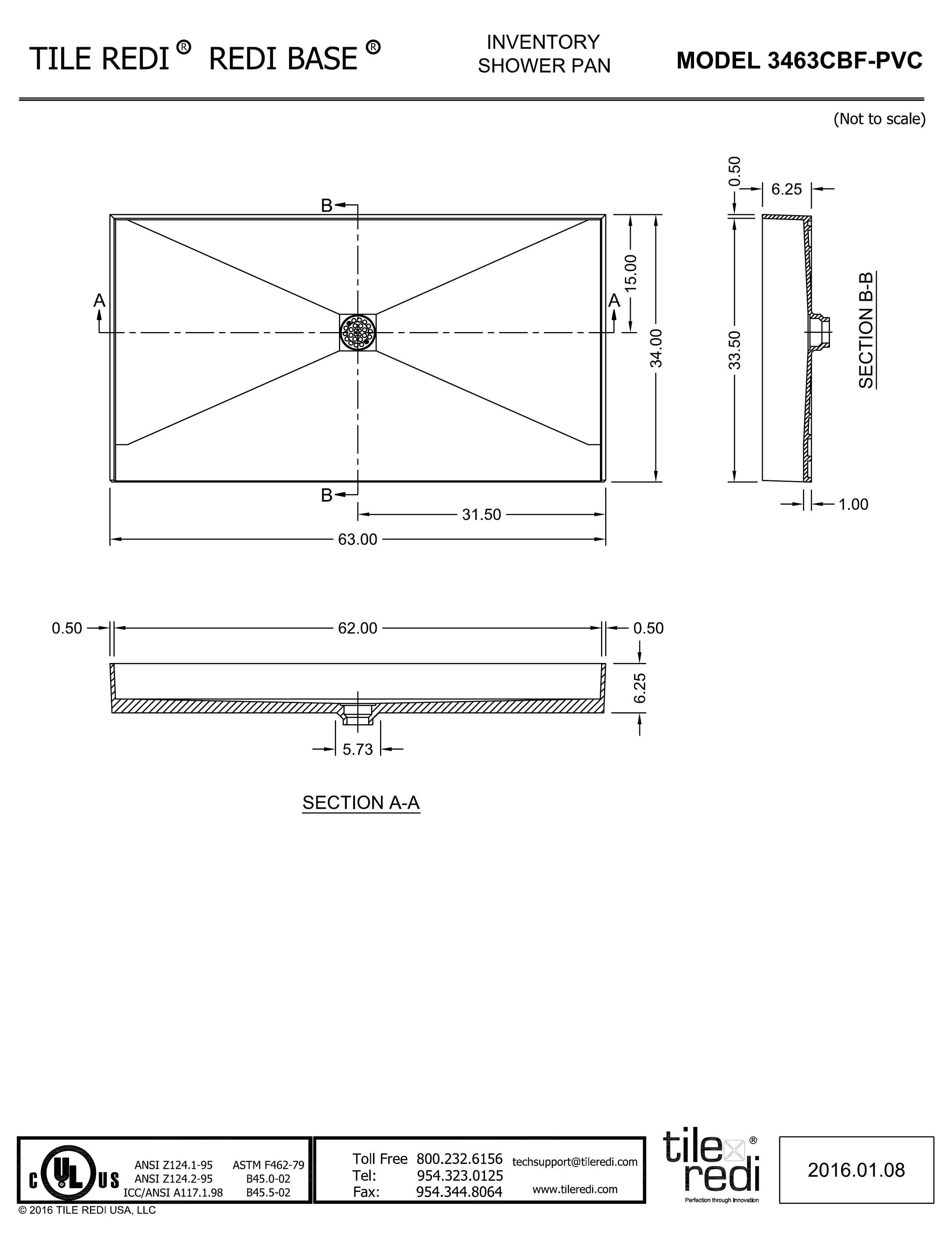 Tile Redi 3463CBF-PVC Shower-Floors - View #9