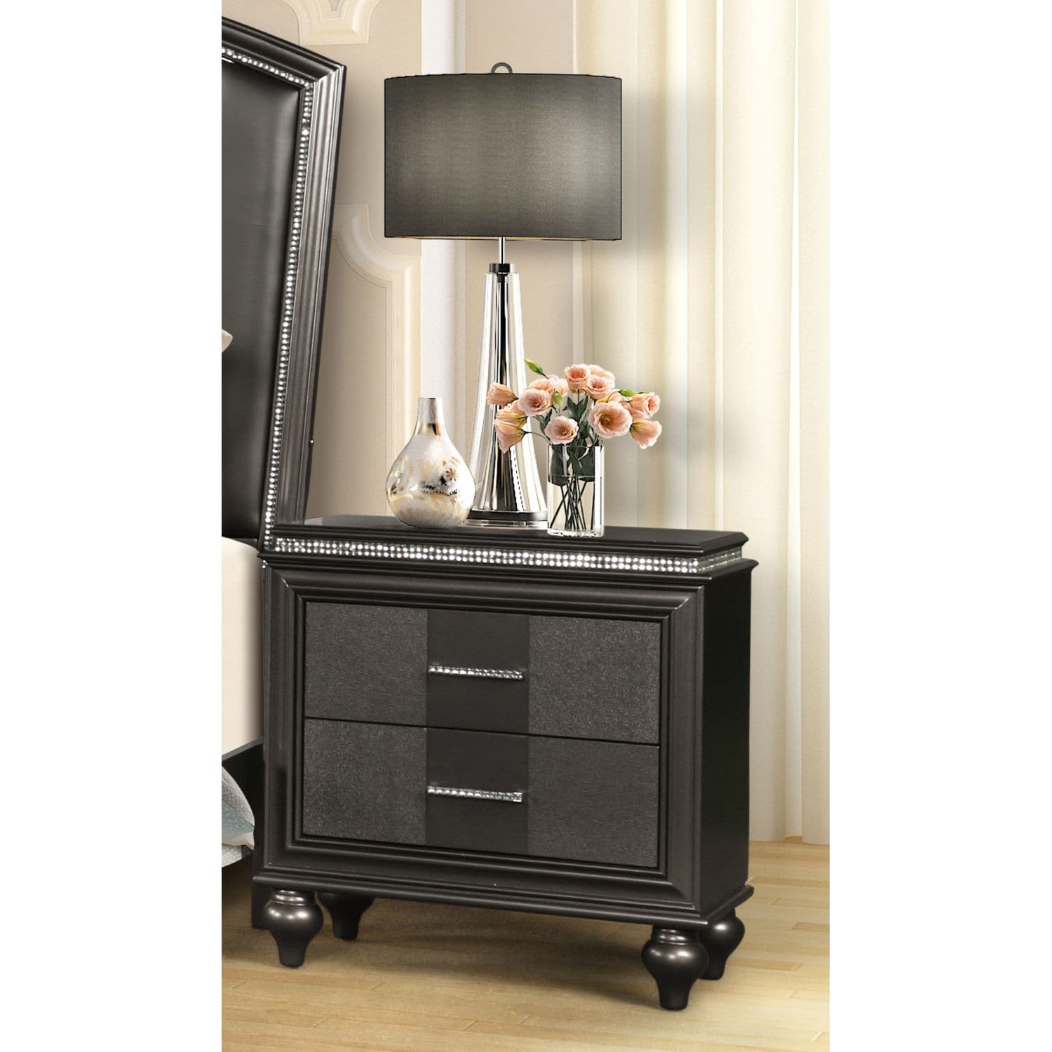 JASMODER 808857952981 Gray Mdf Bookcase with Doors (37.4-in W x 52-in H x 17.6-in D)