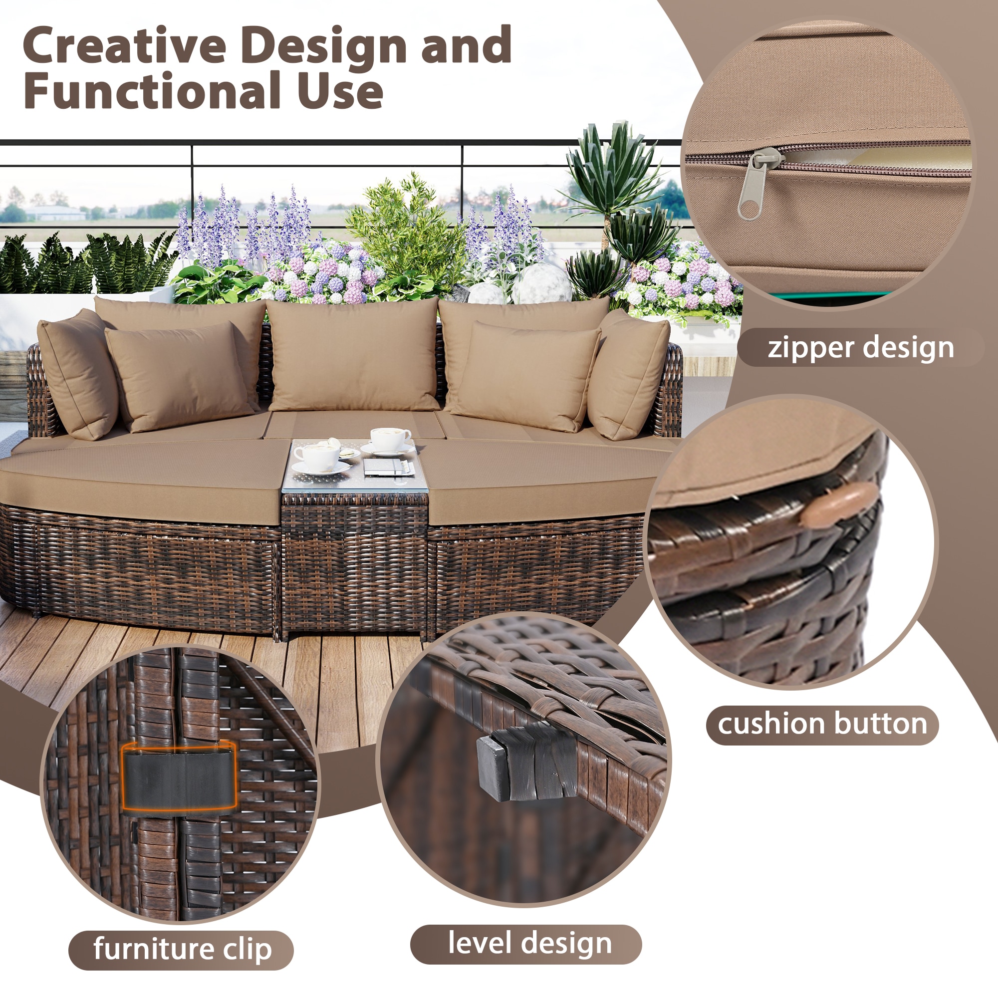 Forclover MONMTM16BN Patio-Conversation-Sets - View #5