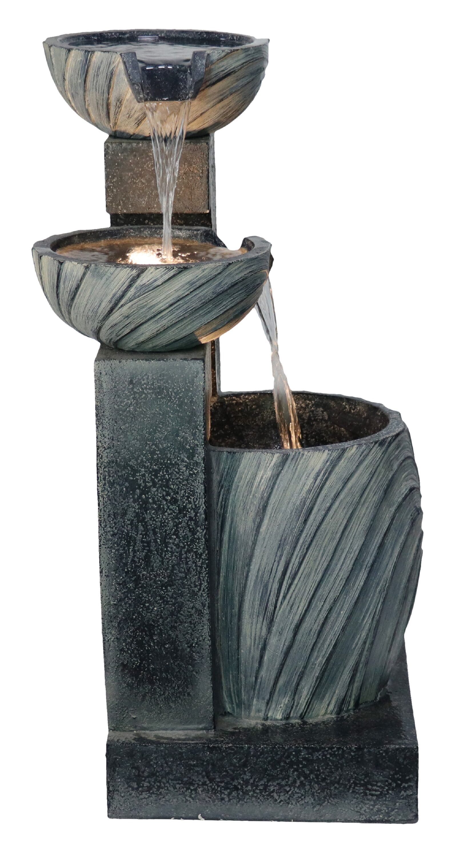 Hi-Line Gift 30.71-in H Resin Tiered Outdoor Fountain Pump Included in ...