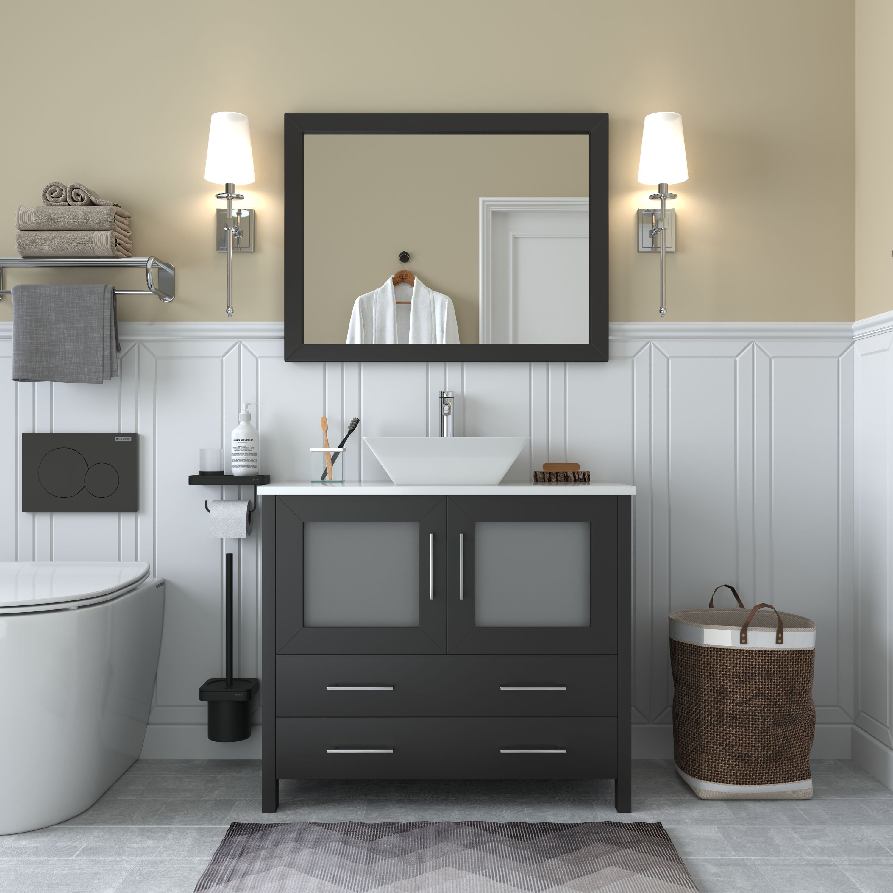 Project Source Unfinished 36-in Natural Rustic Oak Bathroom Vanity