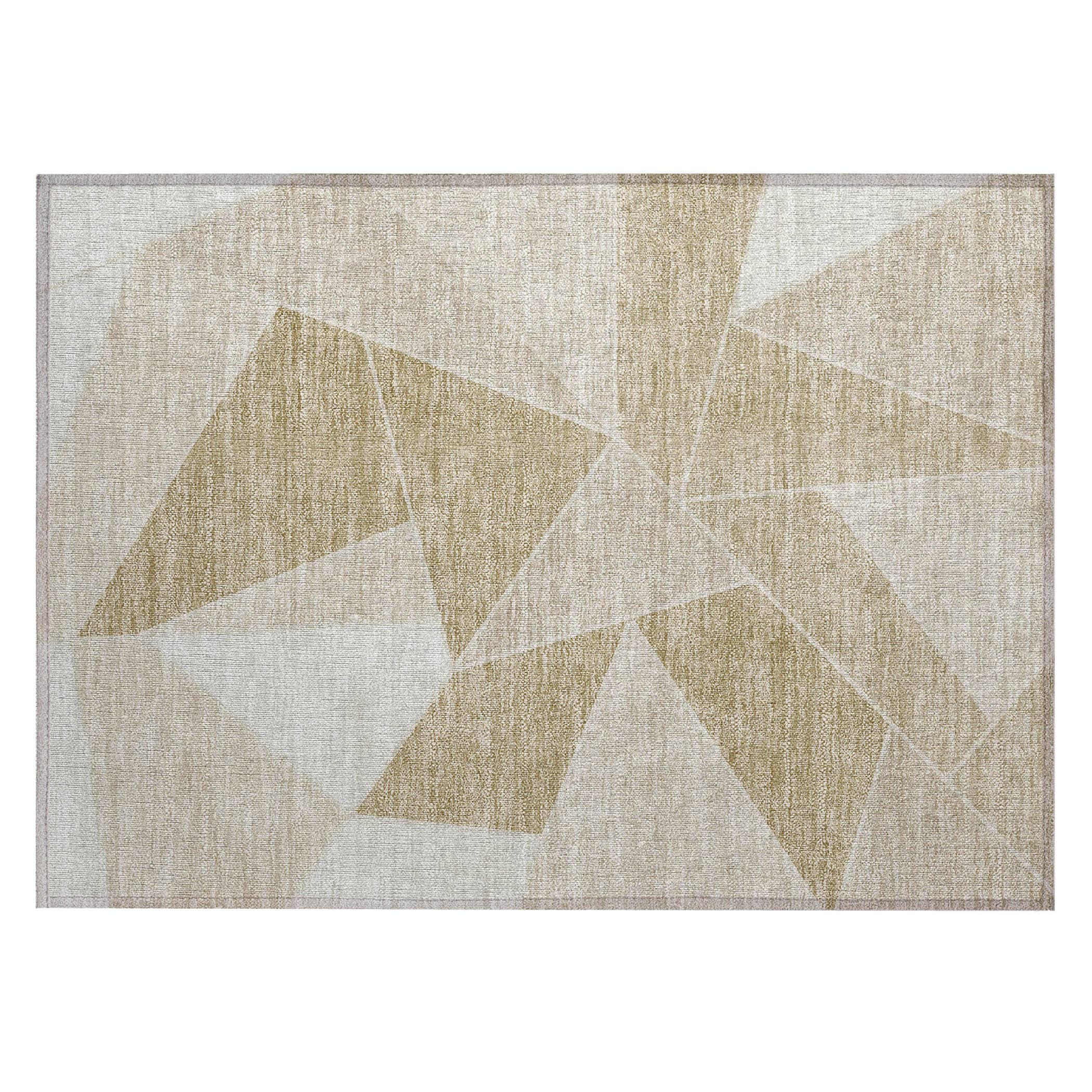 Addison Beige Flat Woven Stain-Resistant Rectangular Rug