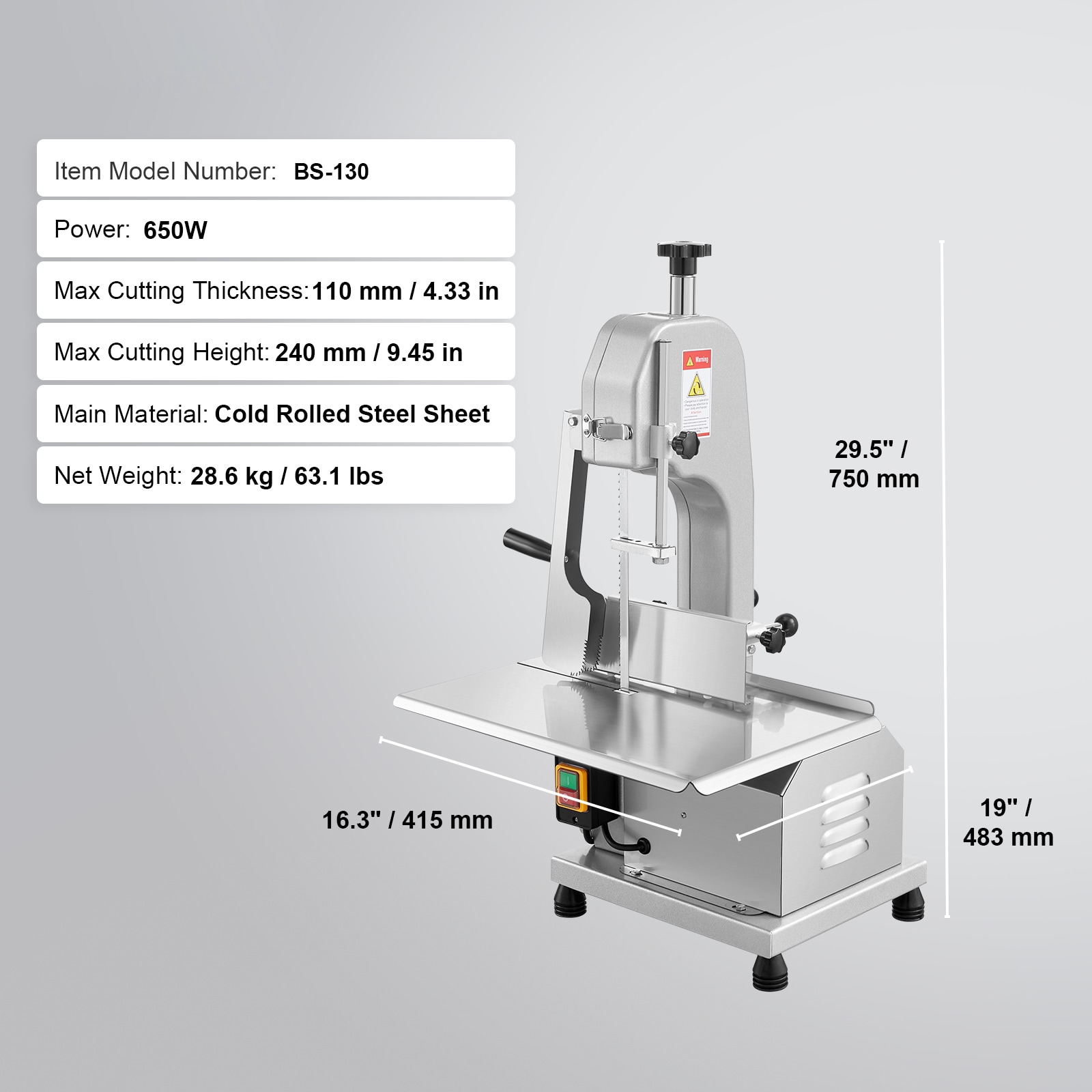 VEVOR SCTMSJGJ650W06238V1 Food-Slicers - View #7