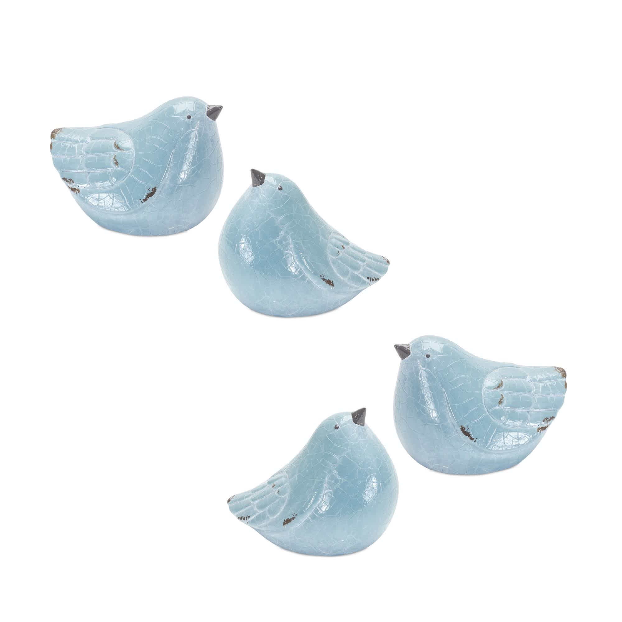 Melrose International 85564DS Bird (Set of 4) 4H Terra Cotta