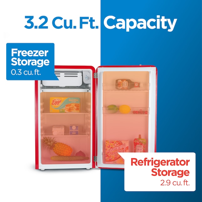 Commercial Cool Retro 3.2 Cu. ft. Refrigerator with Freezer, Red