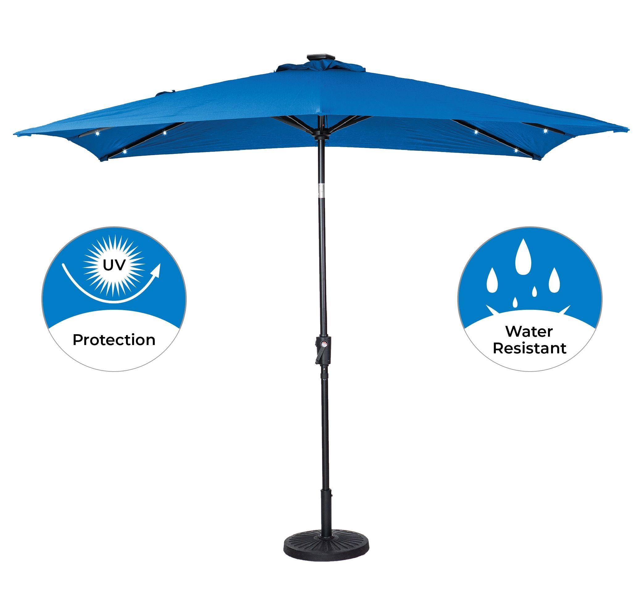 Sun-Ray 8L1061OLE 9-ft Solar Powered Market Patio Umbrella