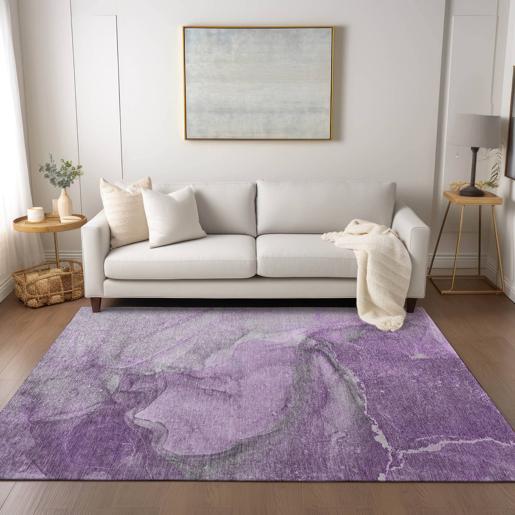 Addison Rugs ACN524LL30X46 Chantille ACN524LL 2 x 3 (ft) Polyester Lilac Rectangular Indoor/Outdoor Geometric Machine washable Area rug