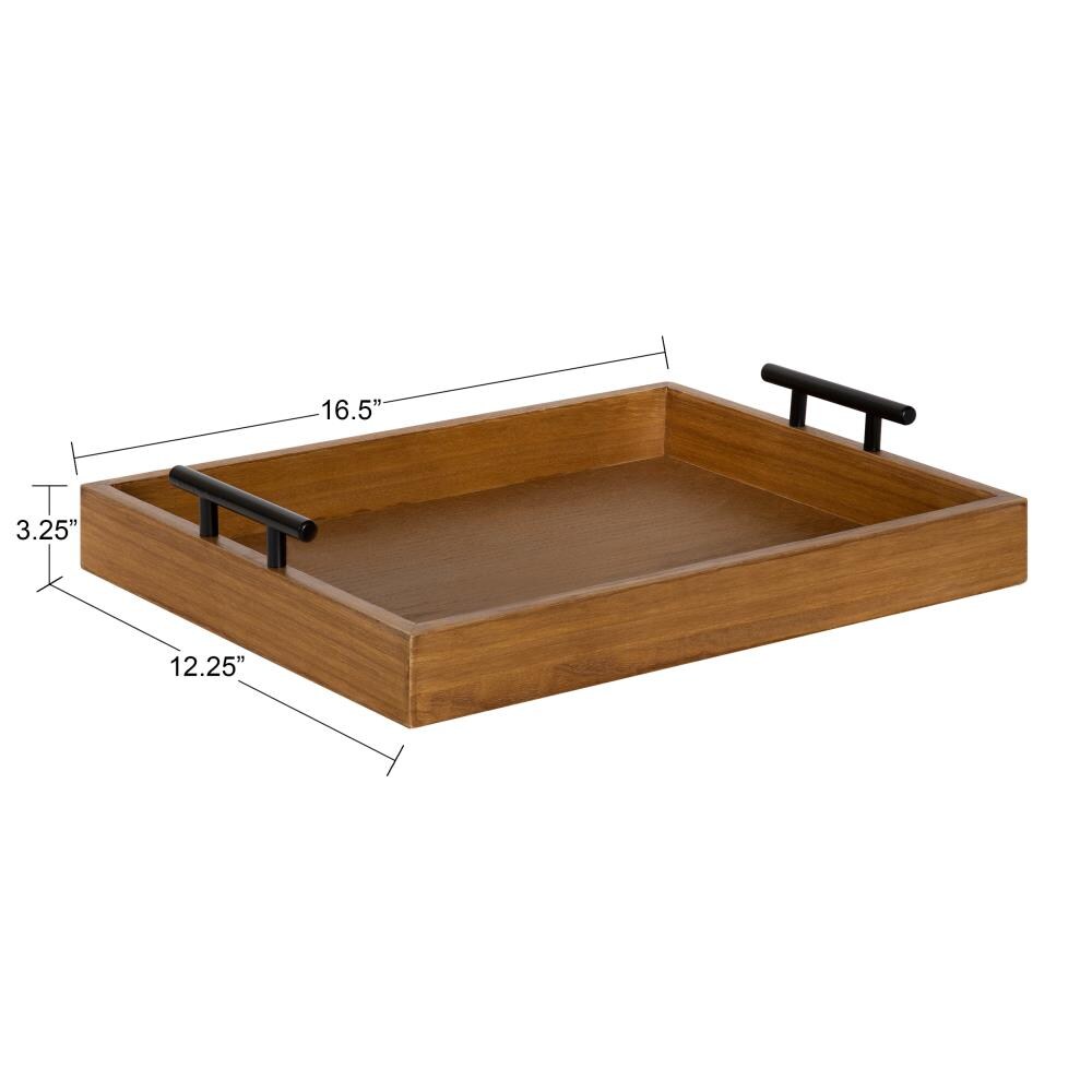 Kate and Laurel 12.25-in x 16.5-in Natural Serving Tray at Lowes.com