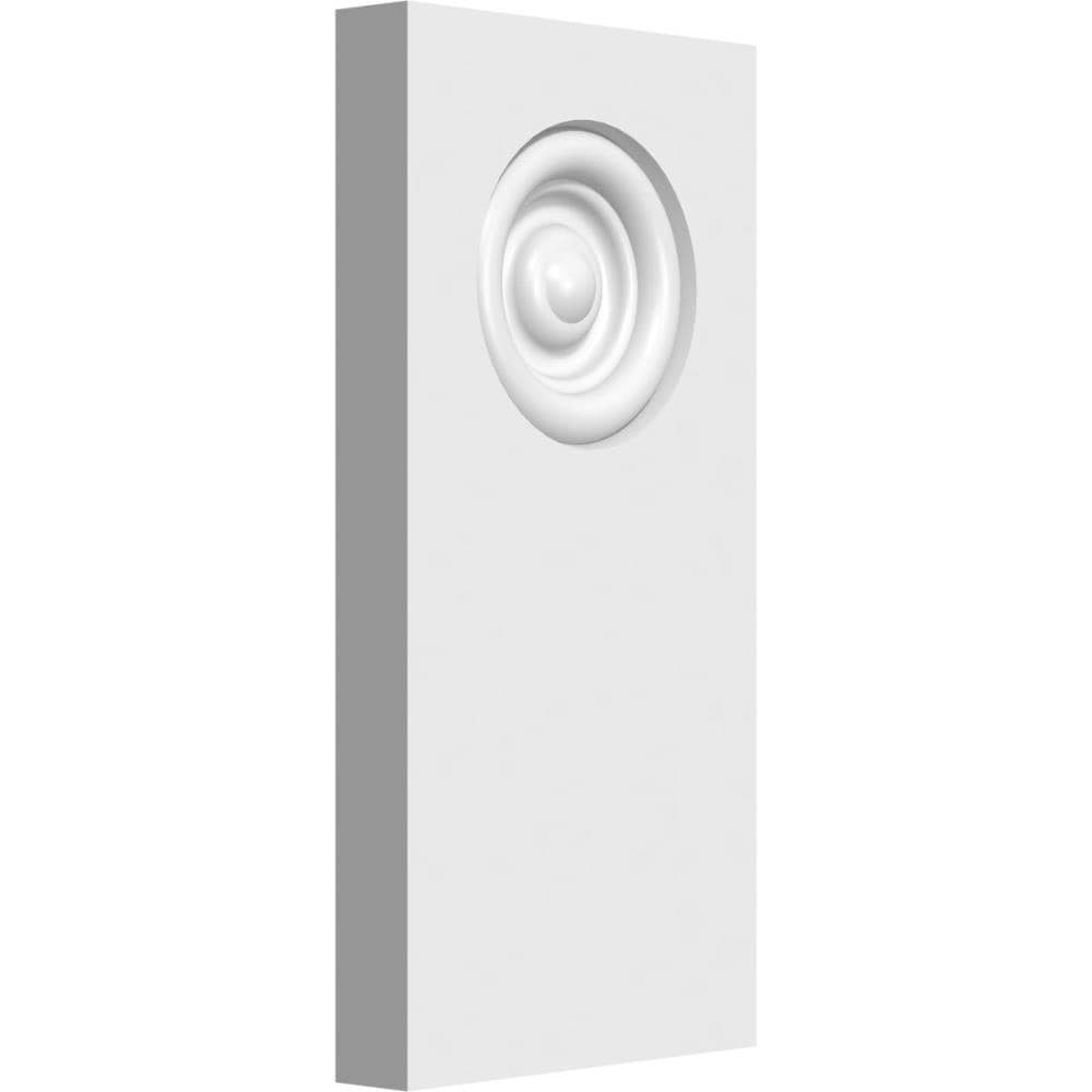 Ekena Millwork PBP040X080X075FOS02 Standard Foster Bullseye with Square Edge 4-in x 8-in Square Primed PVC Rosette