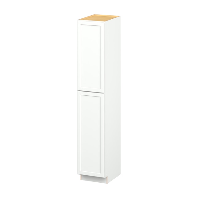 Hugo&Borg U1896(L/R)-GL PRO Glendale 18-in W x 96-in H x 24-in D Pure White Painted Pantry Ready to Assemble (RTA) Plywood Cabinet Recessed Panel Shaker