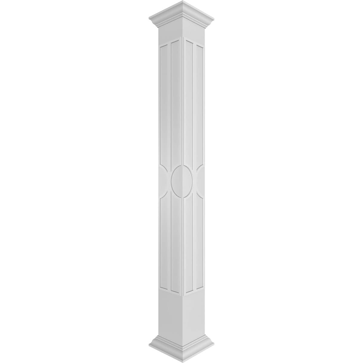 Ekena Millwork CC1009ENNVUCRCR Nouveau Fretwork 10-Inches L x 9-Feet Unfinished PVC Column Wrap