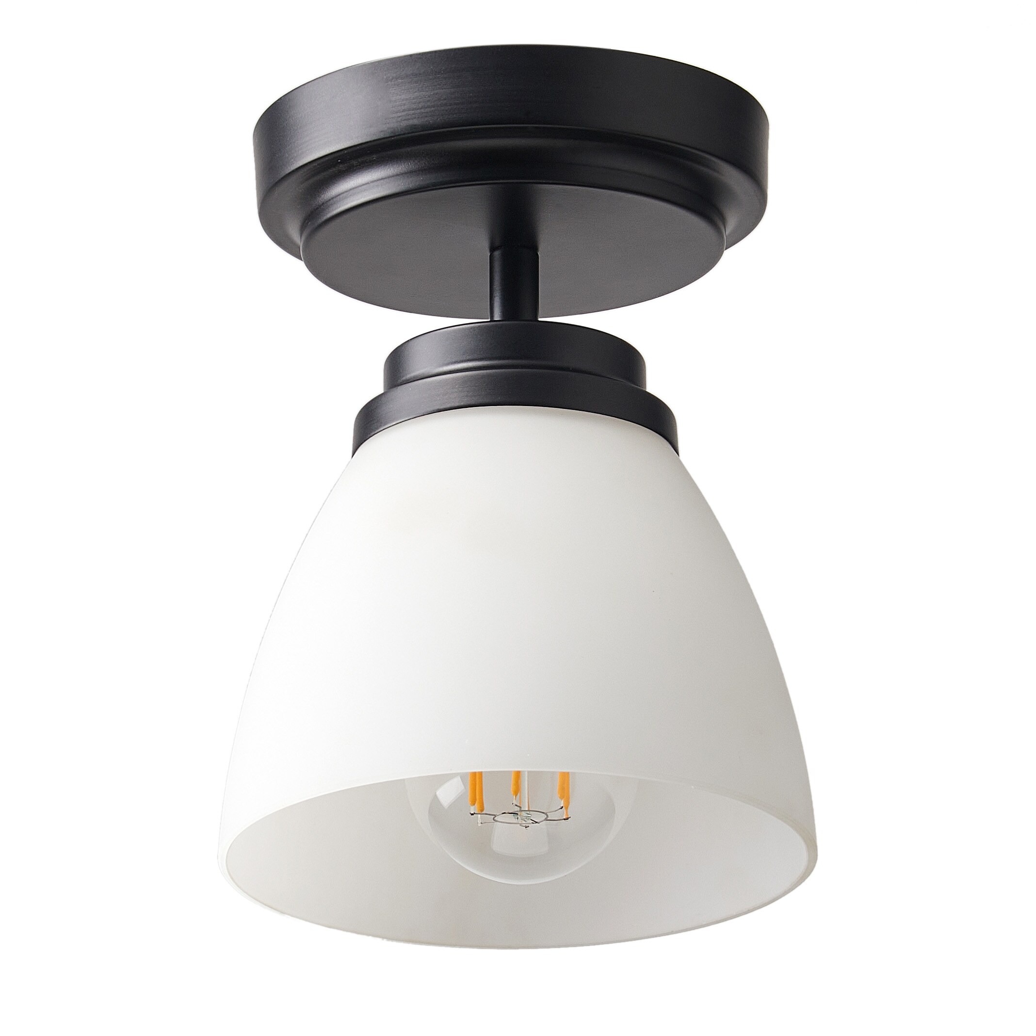 Aiwen 1-Light Black Semi mount light ENERGY STAR in the Flush Mount ...