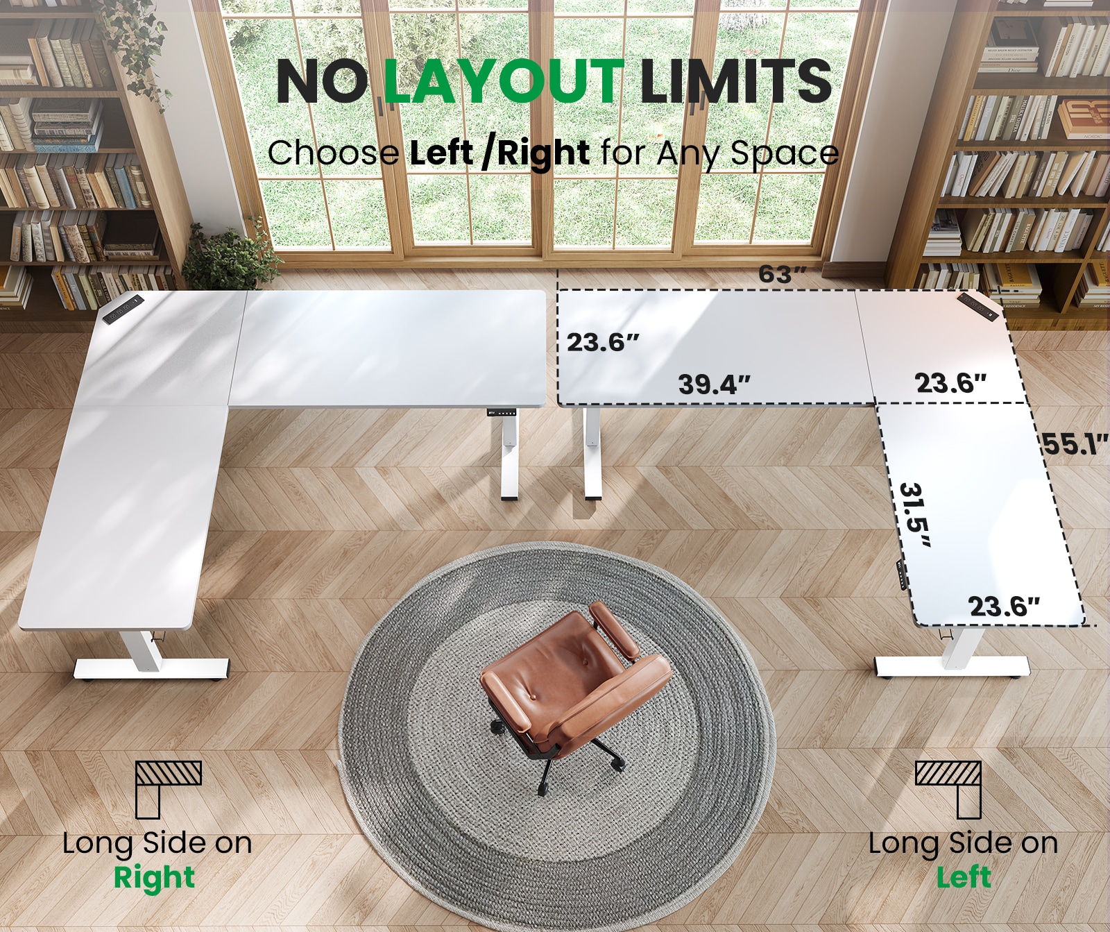 Wooakway SD02L-75WH desks - View #5