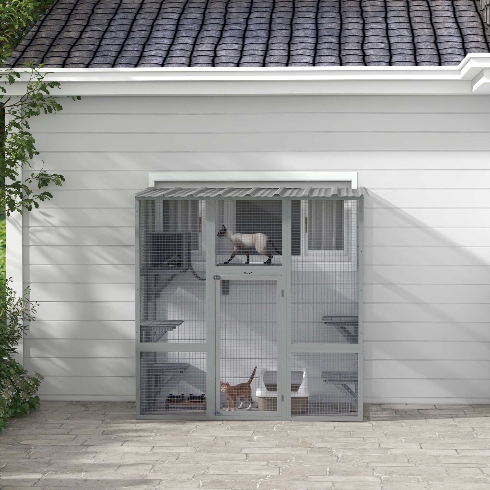PawHut D32-024V00GY Dog-Houses - View #9