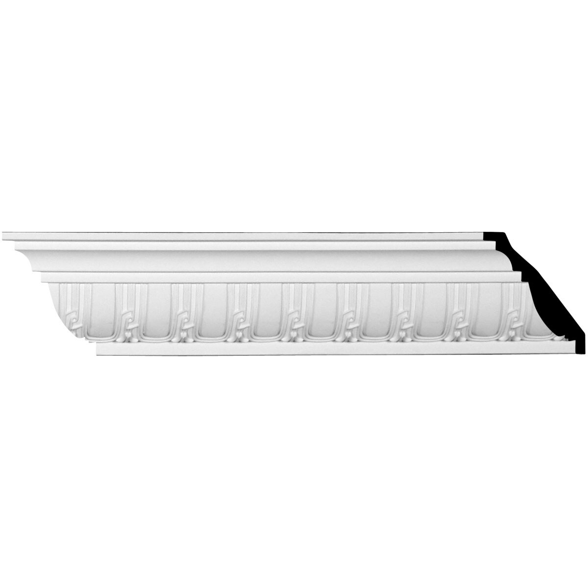 Ekena Millwork 1378678 Sequential 5-1/4-in x 7-ft 10-1/2-in Primed Urethane Crown Moulding 12 -Pack