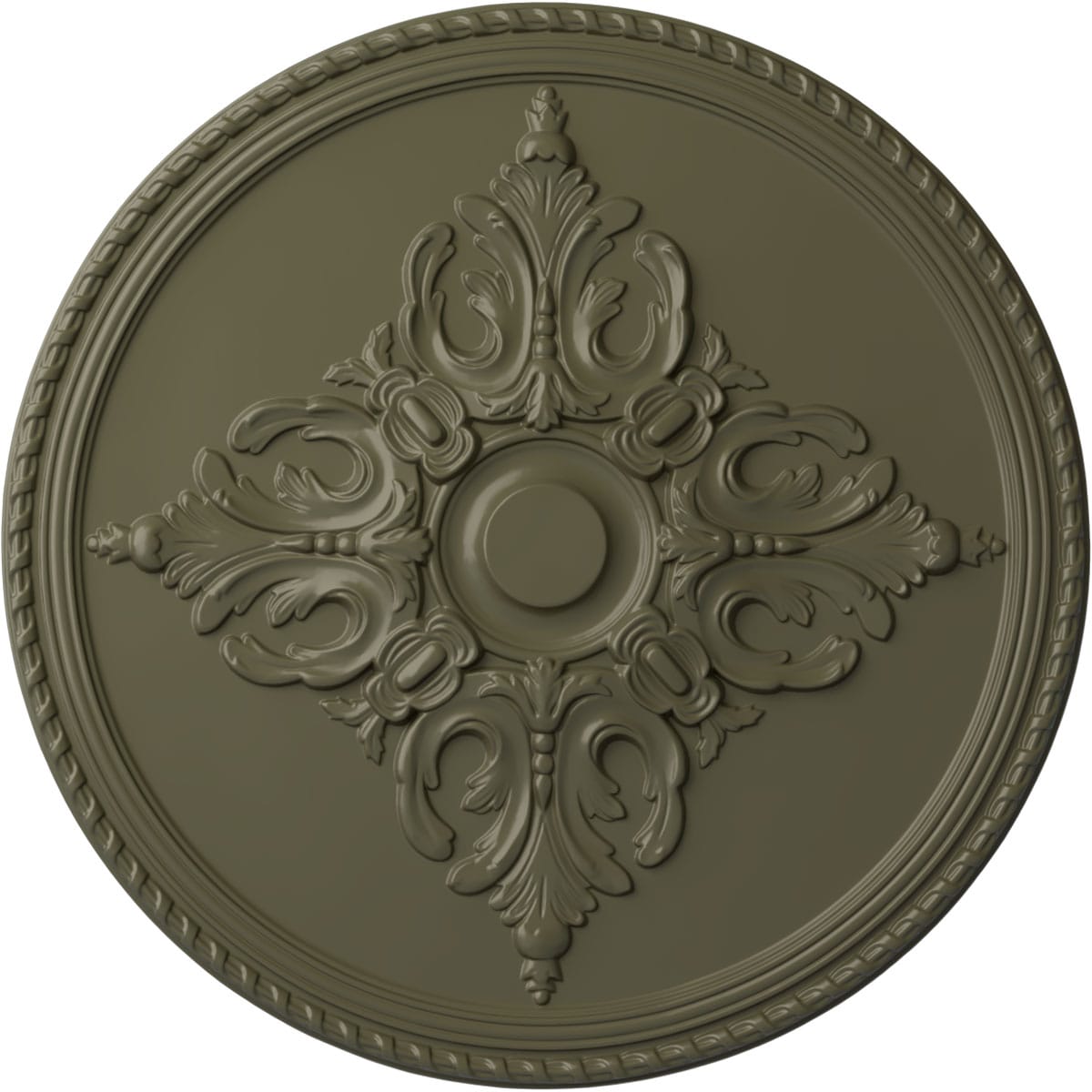 Ekena Millwork CM54MIPTF Milton 55-in W x 55-in L Painted Turtle Polyurethane Whole Ceiling Medallion