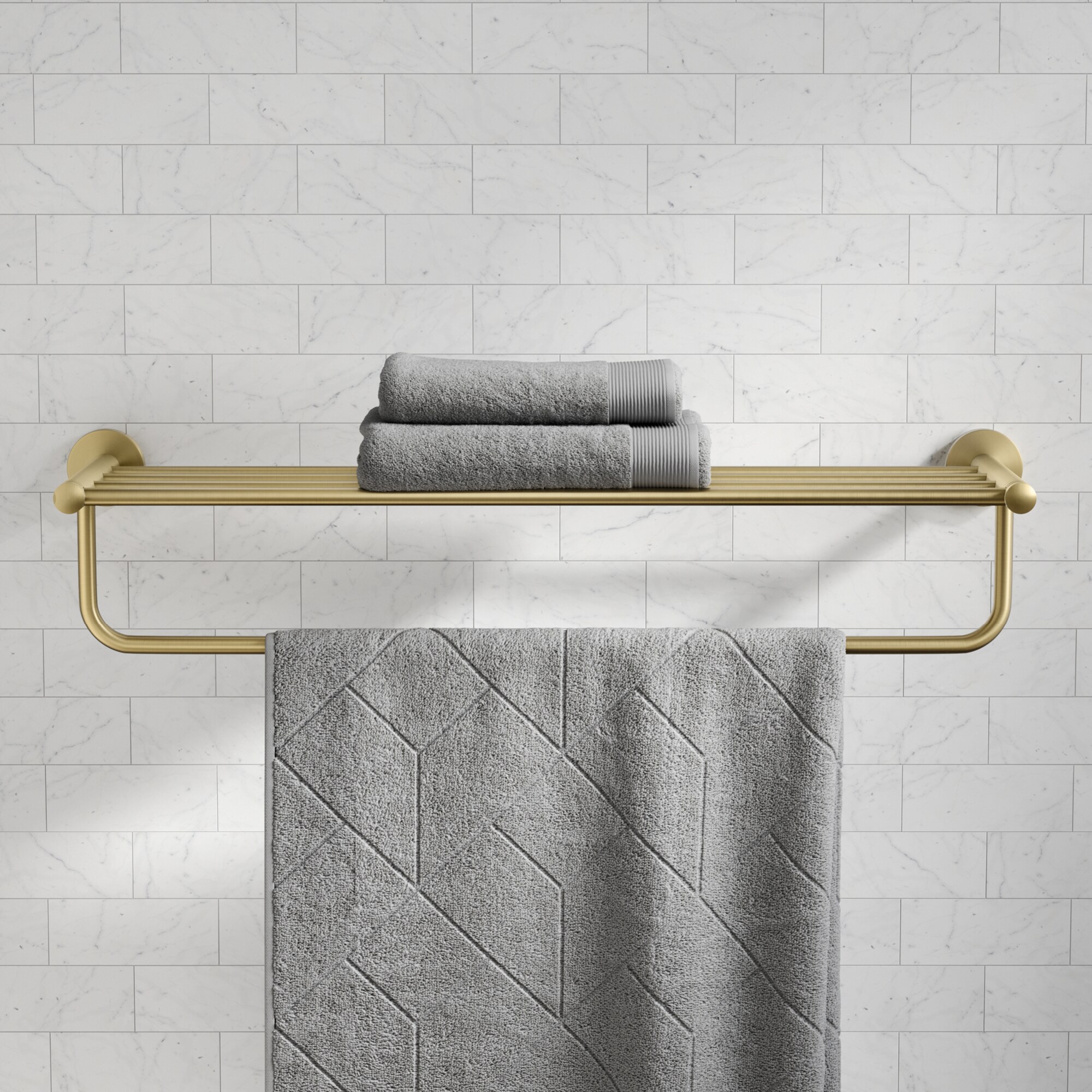 Kraus KEA-18846BG Elie Corner Bathroom Shelf, Brushed Gold